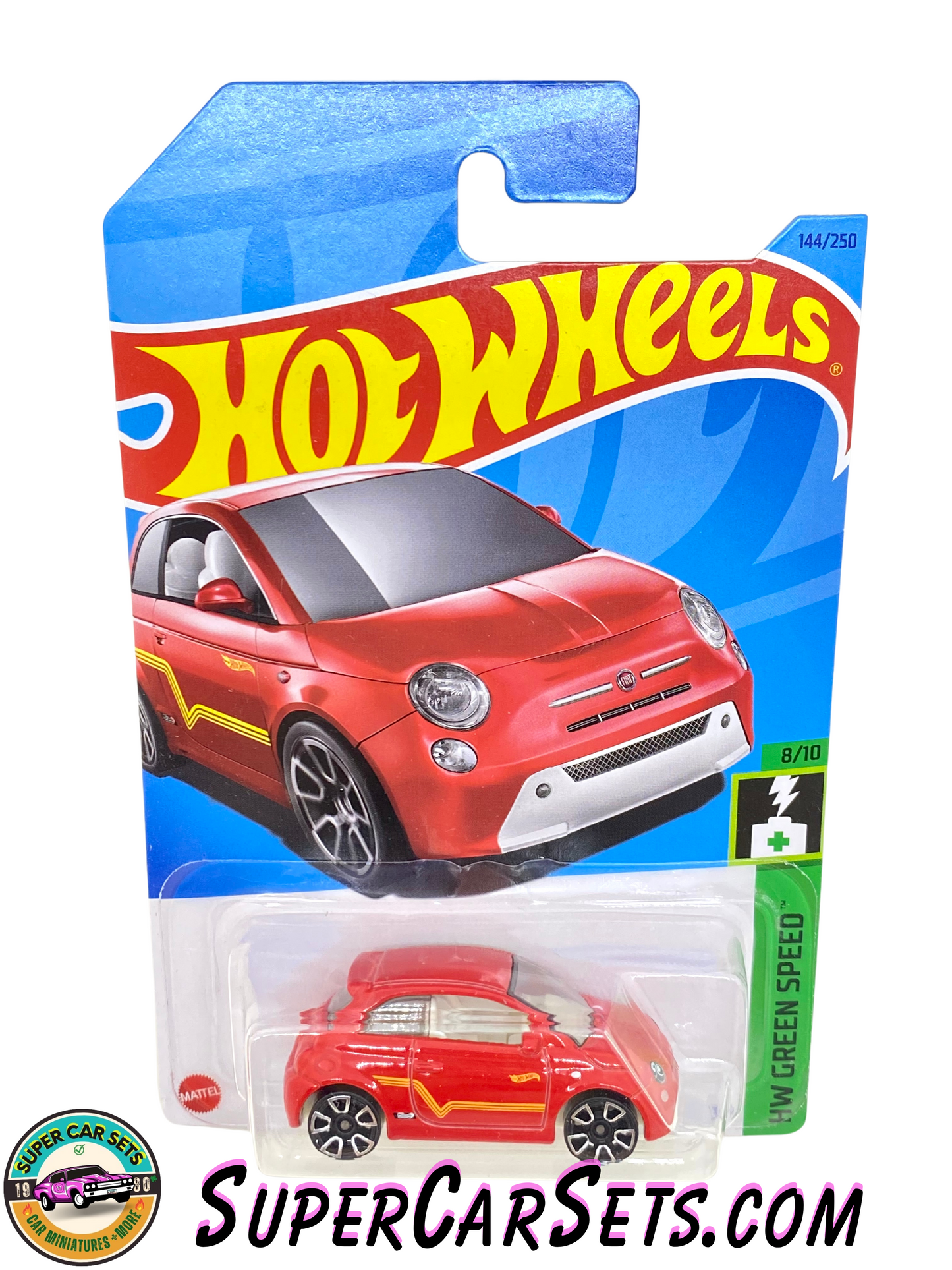 Fiat 500e (red colour) - Hot Wheels HW Green Speed 2023 (8/10) (144/250)