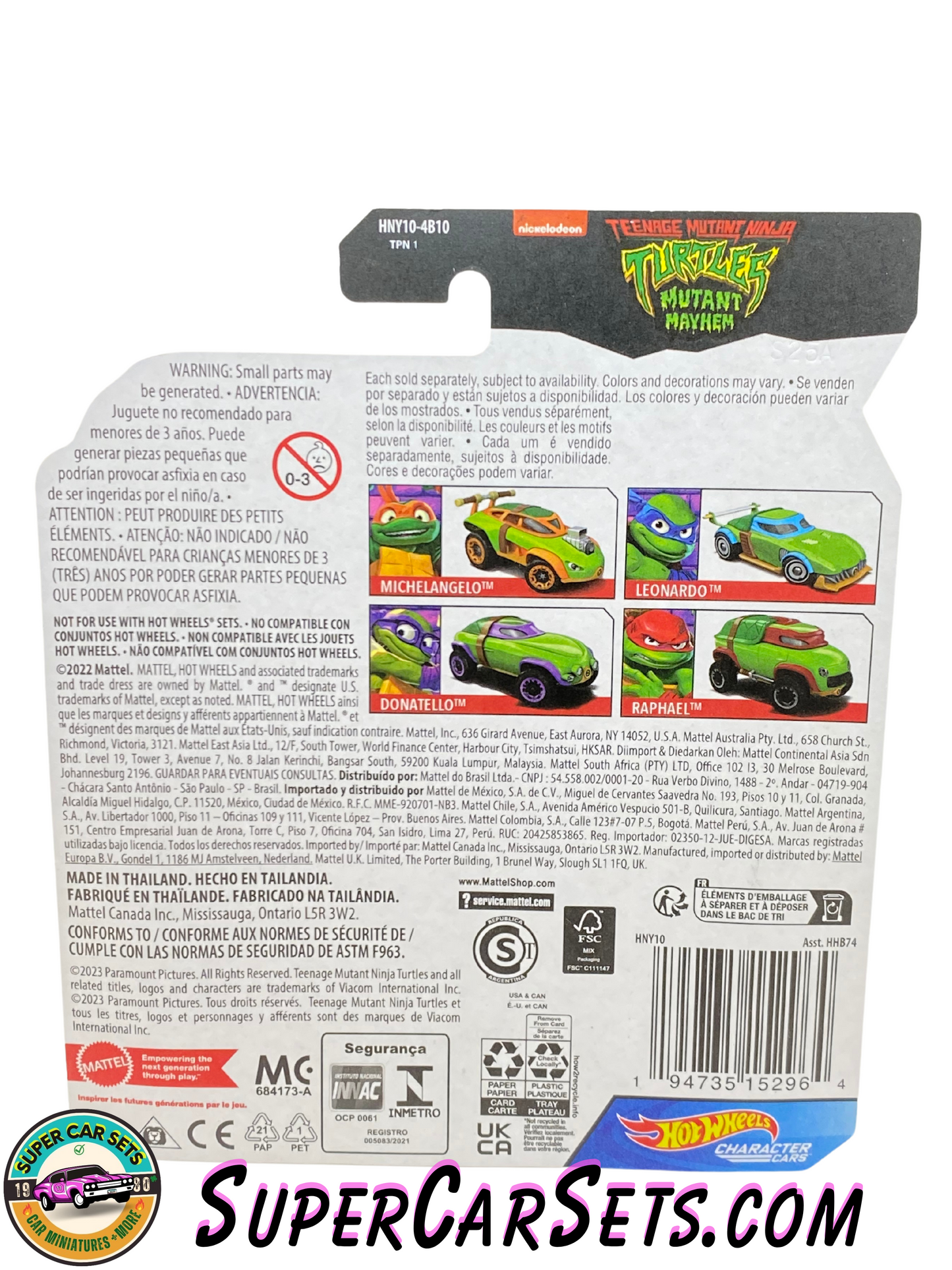 Leonardo - Teenage Mutant Ninja Turtles - Mutant Mayhem (Nickelodeon) - Hot Wheels Character Cars