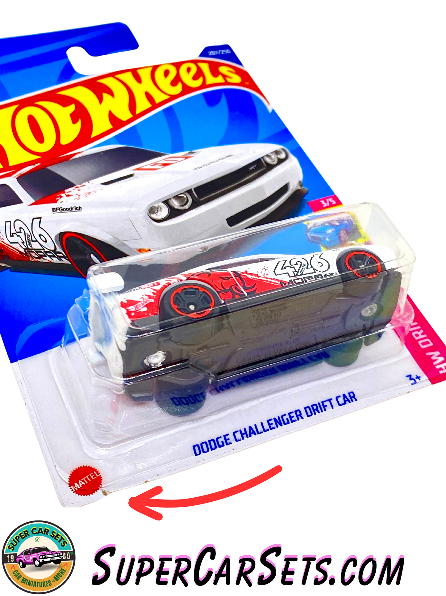 Dodge Challenger Drift Car (card slightly damaged) - Hot Wheels HW Drift - 2022 (3/5) (207/250)