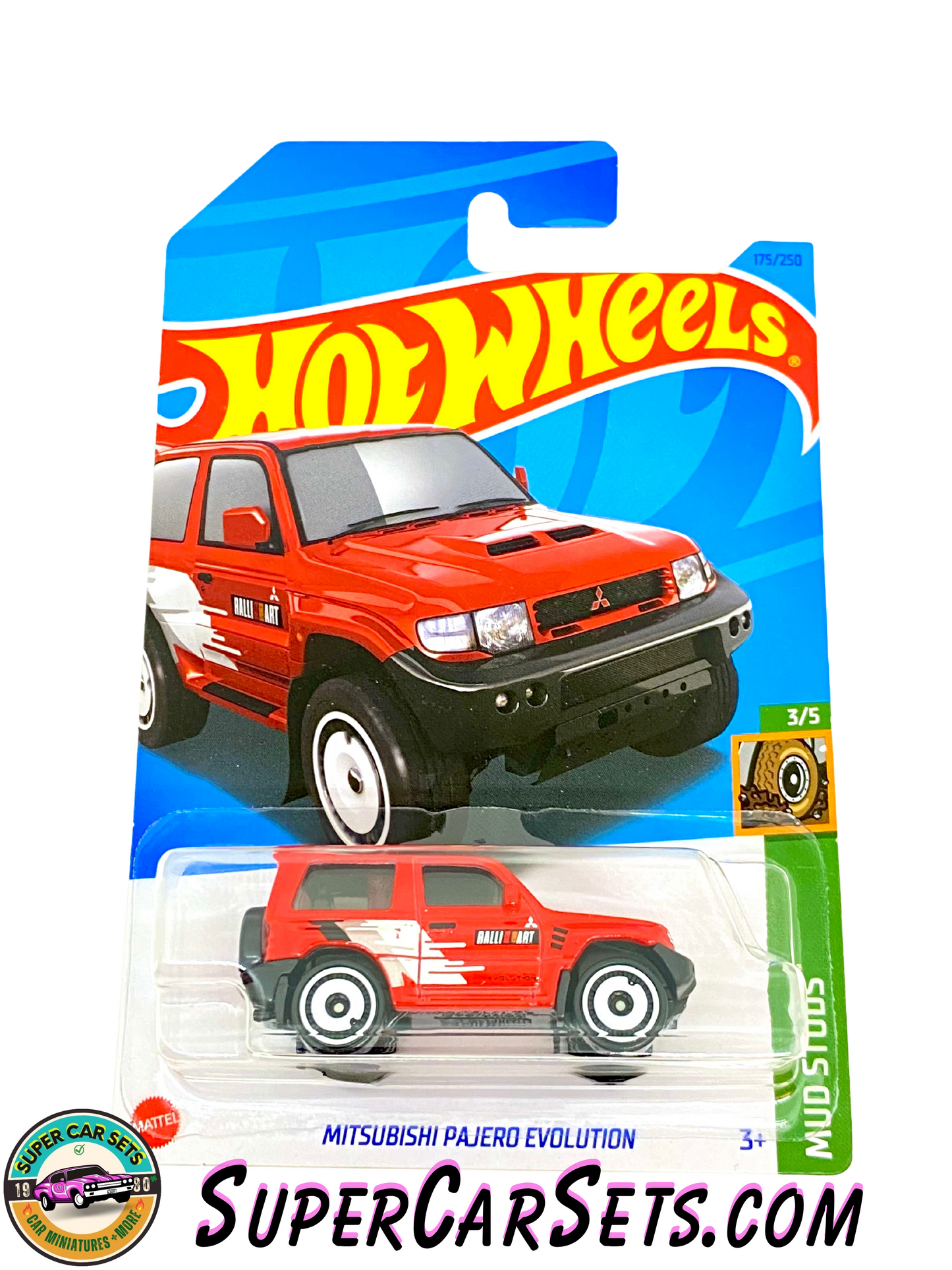 Mitsubishi Pajero Evolution (red colour) - Hot Wheels Mud Studs - 2023 (3/5) (175/250)