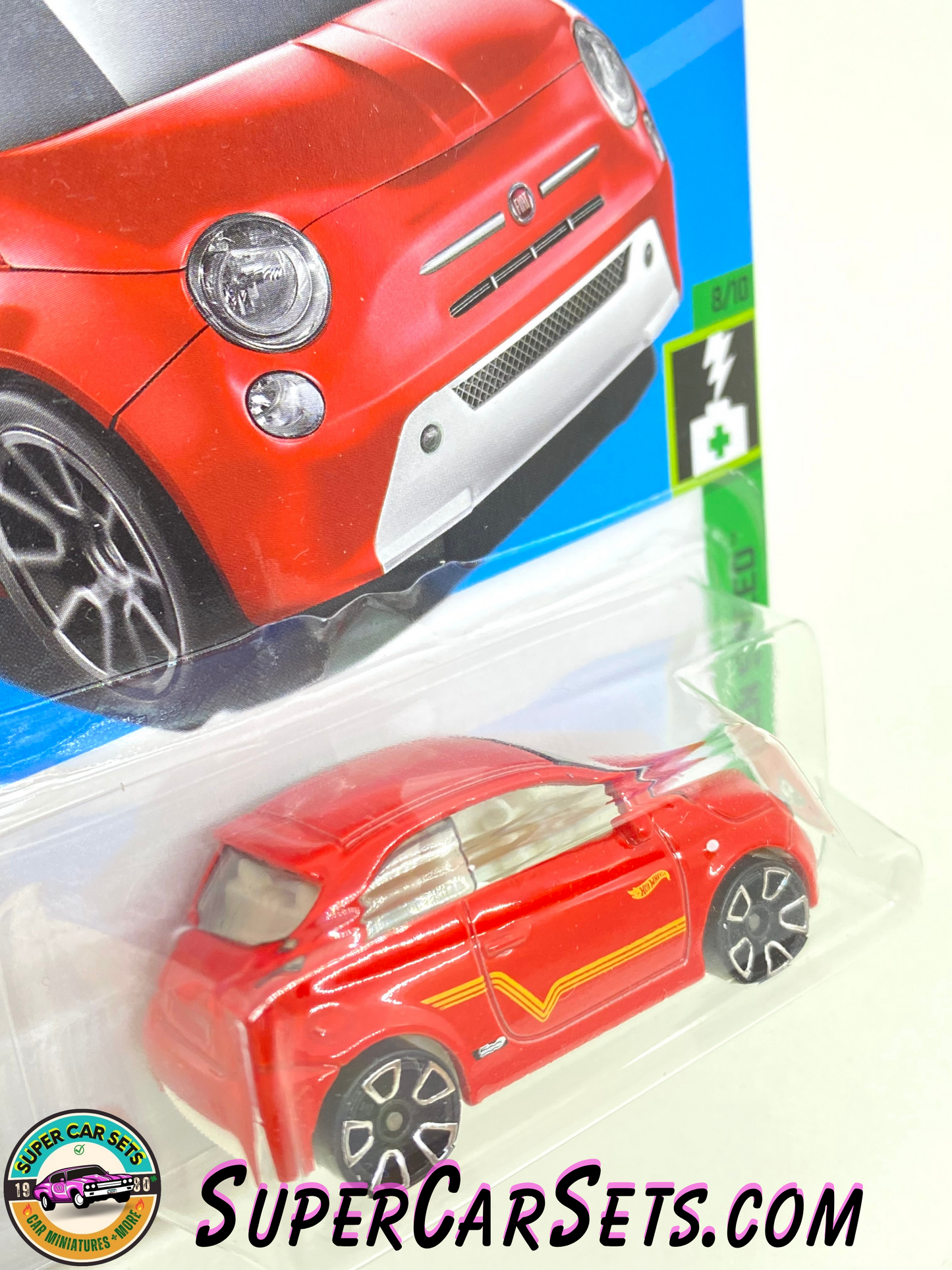 Fiat 500e (red colour) - Hot Wheels HW Green Speed 2023 (8/10) (144/250)