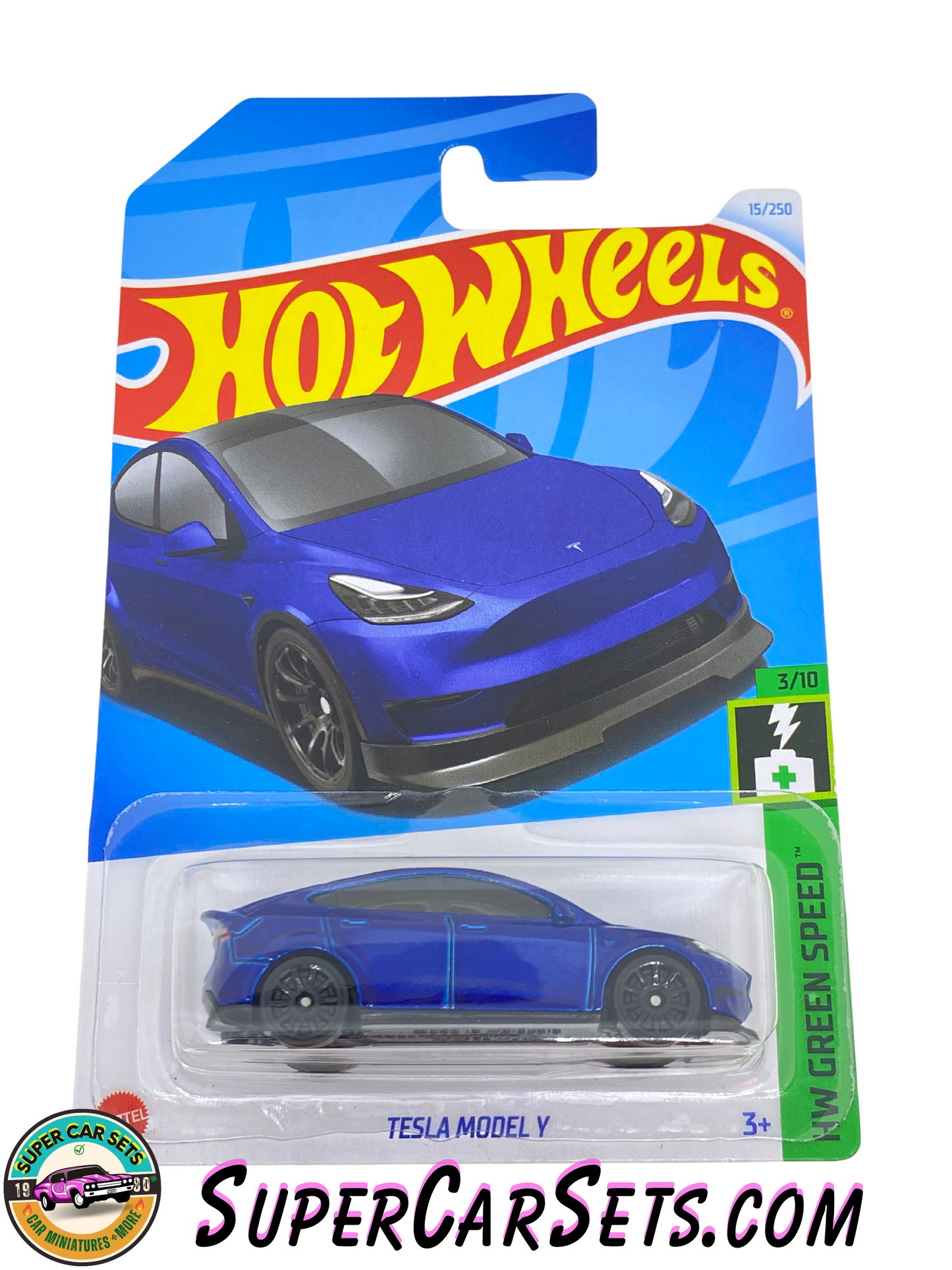 Tesla Model Y (blue colour) - Hot Wheels HW Green Speed 2024 (3/10) (15/250)