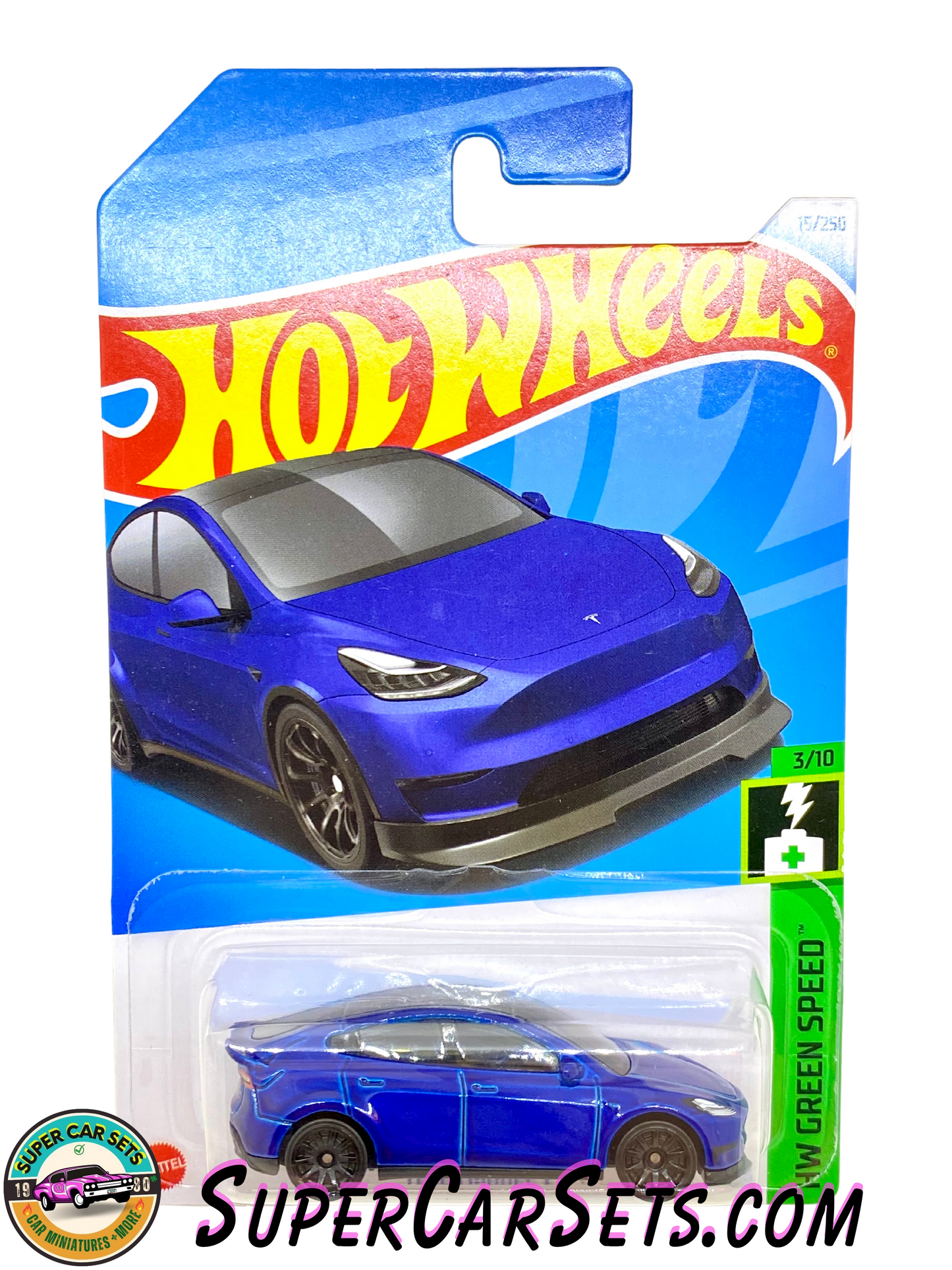 Tesla Model Y (blue colour) - Hot Wheels HW Green Speed 2024 (3/10) (15/250)