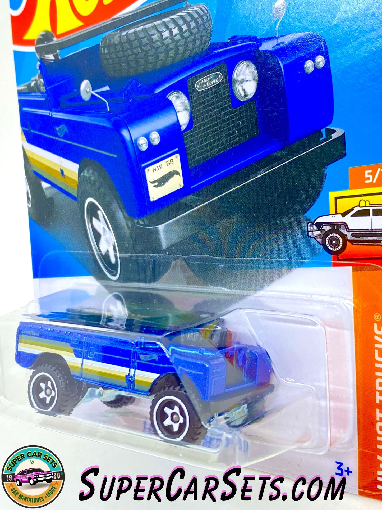 Land Rover Series II - Hot Wheels HW Hot Trucks - 2024 (5/10) (92/250) (Dark blue colour with white, yellow, and green stripes)