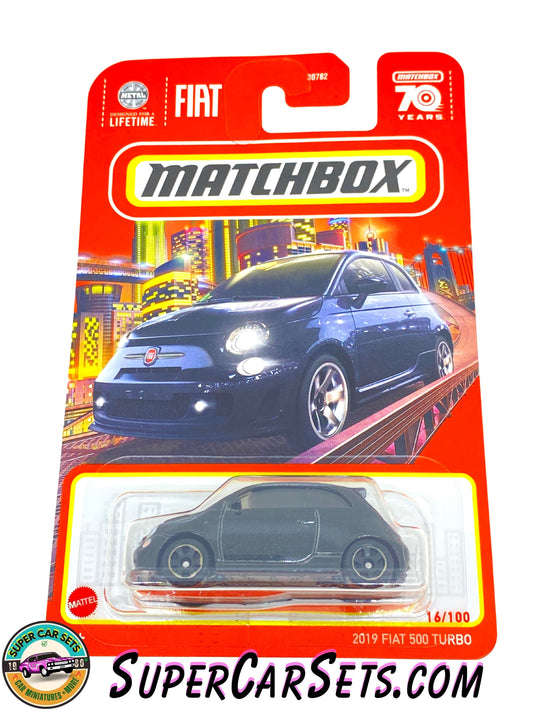 2019 Fiat 500 Turbo (black colour) (16/100) - Matchbox