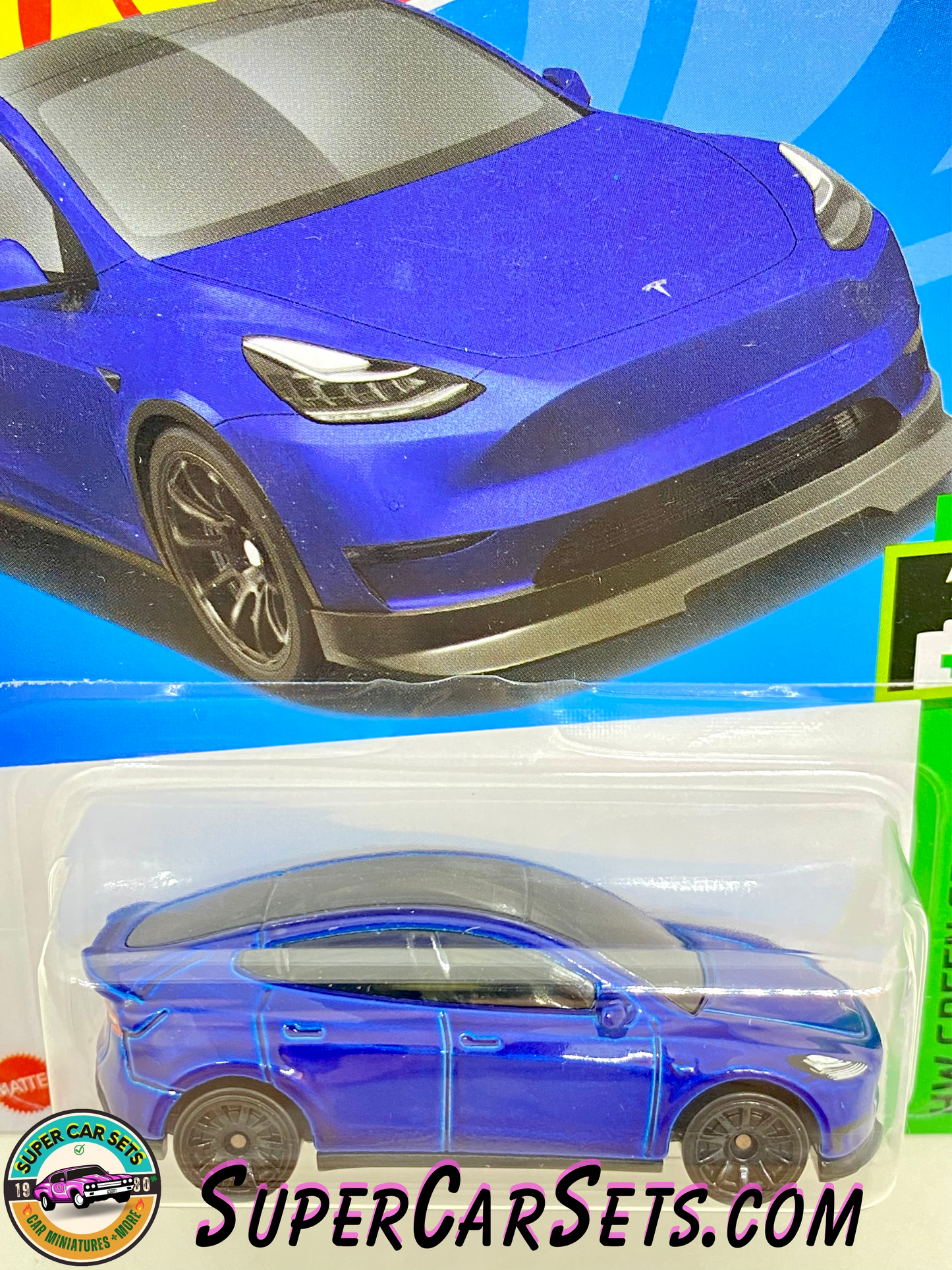 Tesla Model Y (blue colour) - Hot Wheels HW Green Speed 2024 (3/10) (15/250)