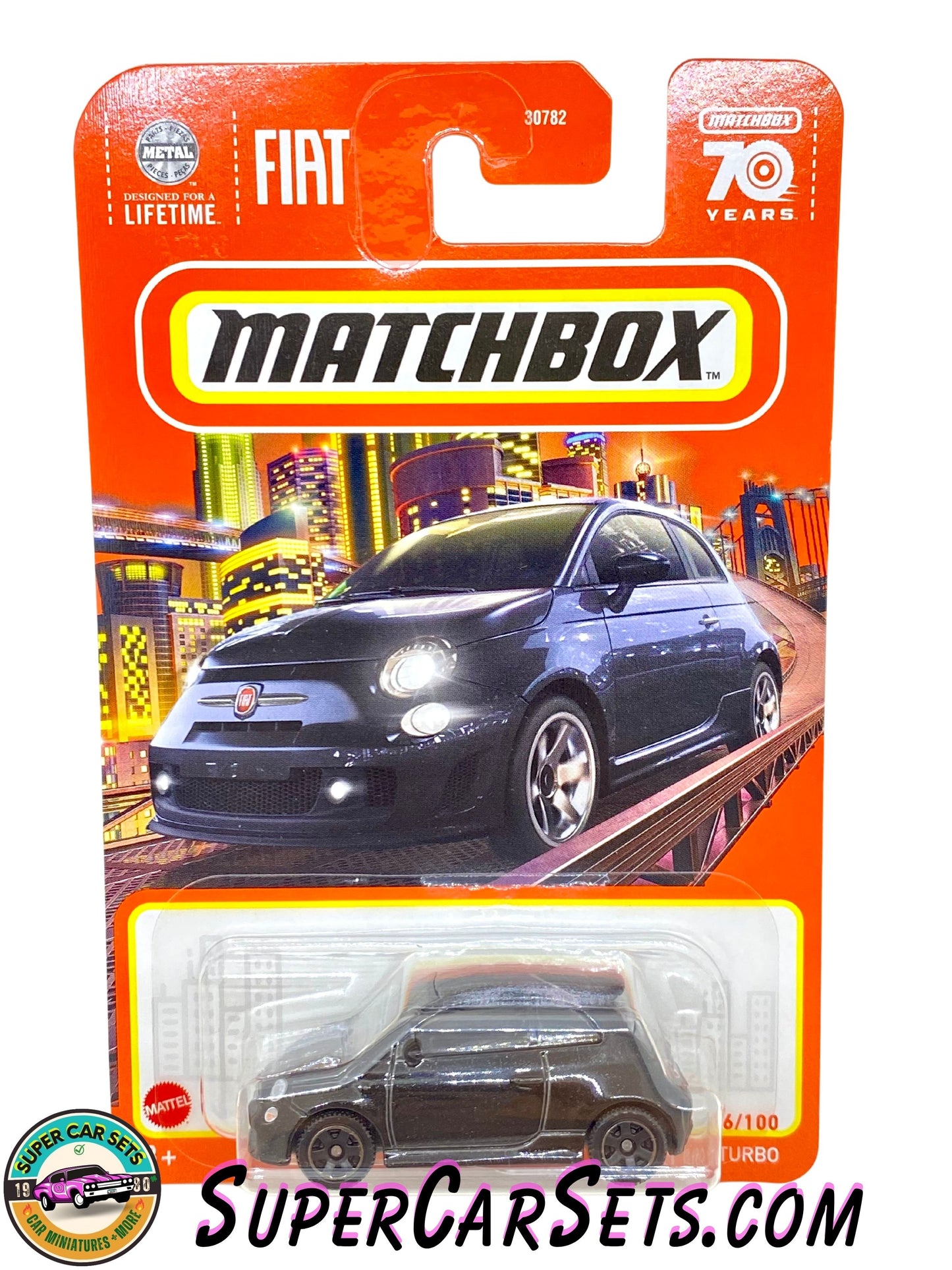 2019 Fiat 500 Turbo (black colour) (16/100) - Matchbox