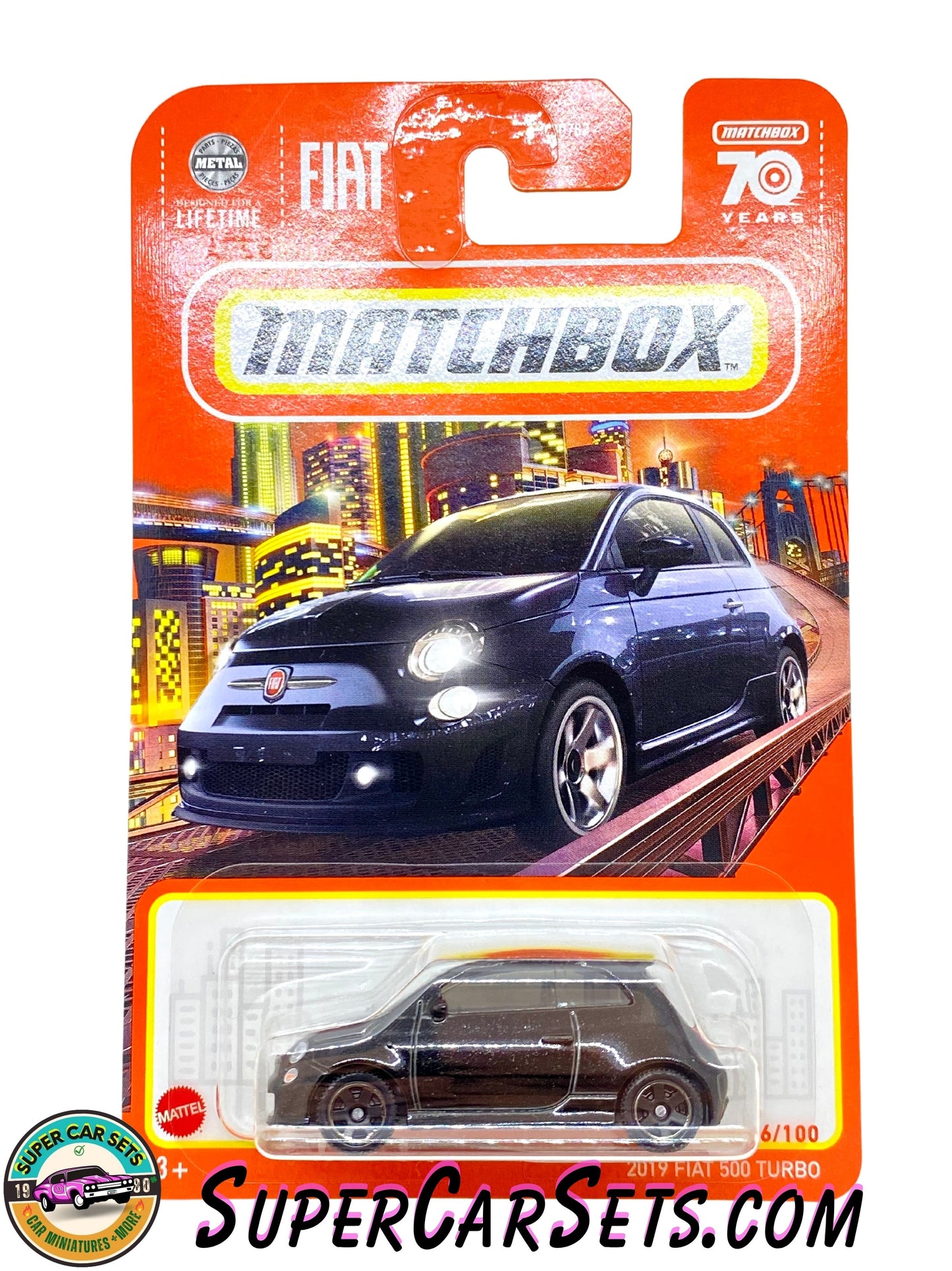 2019 Fiat 500 Turbo (black colour) (16/100) - Matchbox