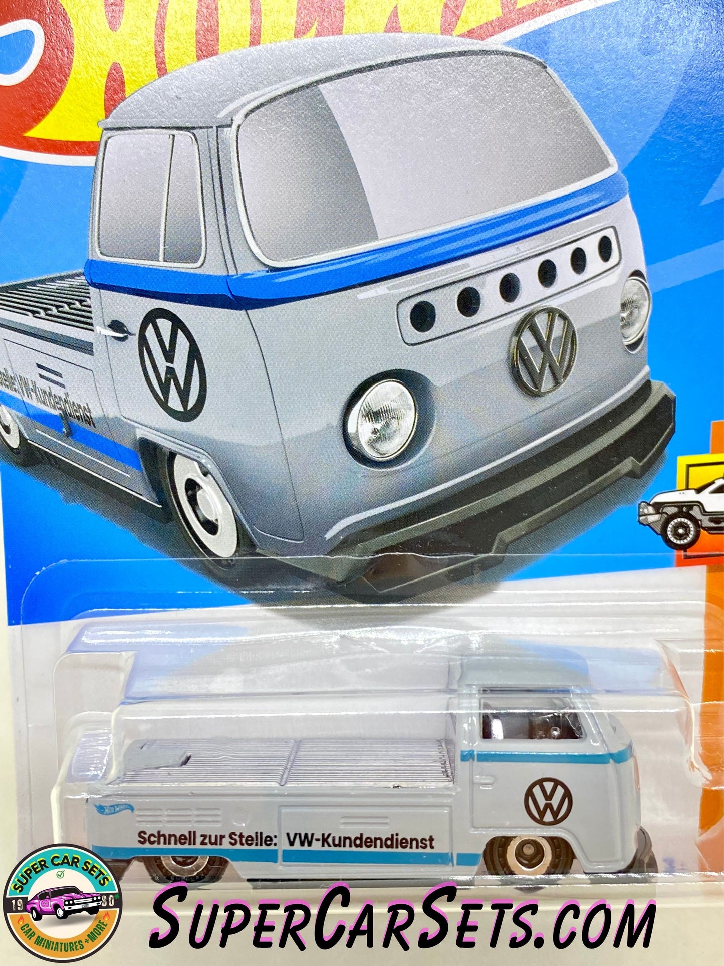 Volkswagen T2 Pickup - Hot Wheels HW Hot Trucks - 2024 (1/10) (42/250) (light grey with blue stripe)