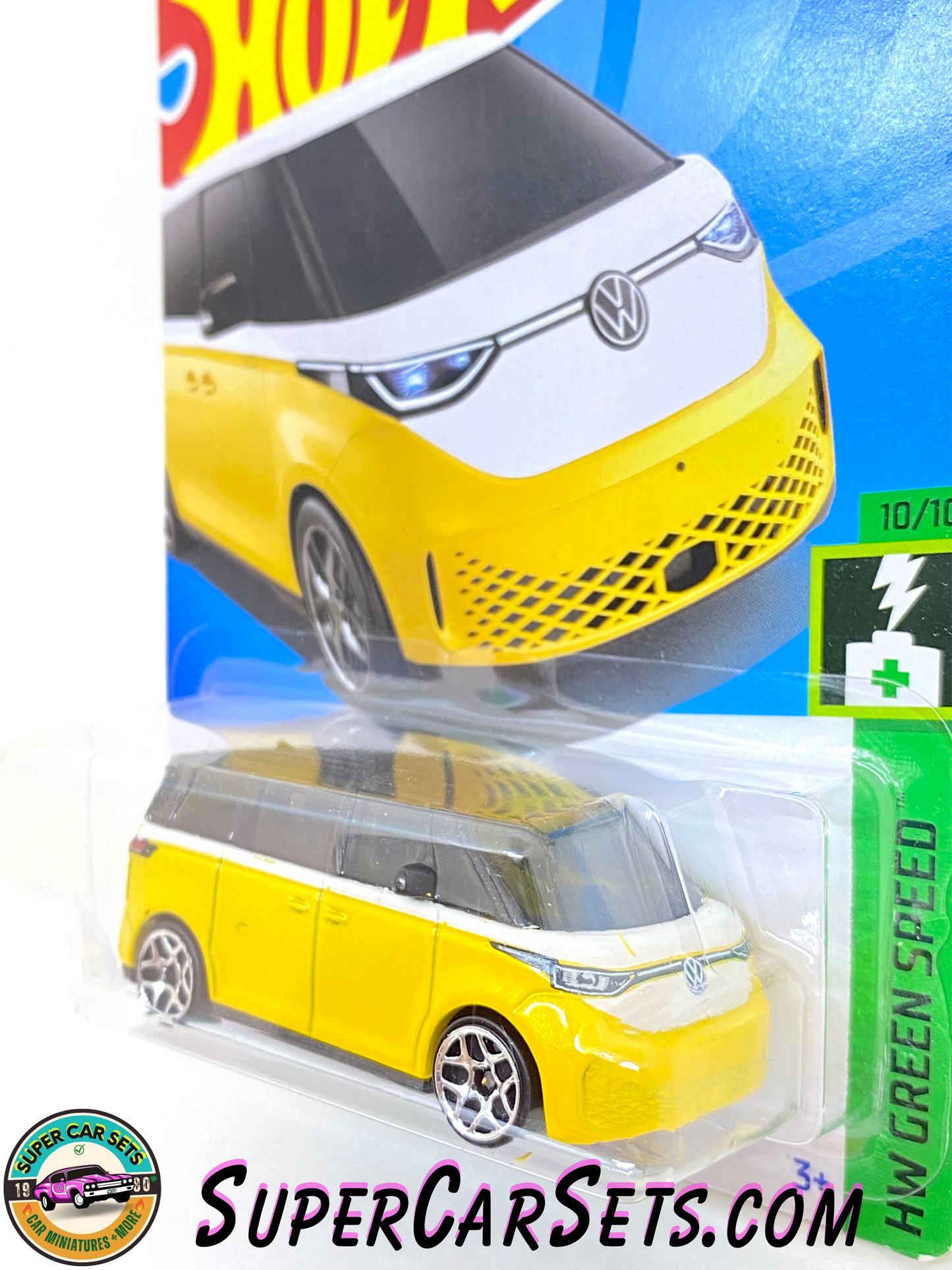 Volkswagen ID. Buzz (yellow colour) - Hot Wheels HW Green Speed 2023 (10/10) (173/250) (blister slightly bent)