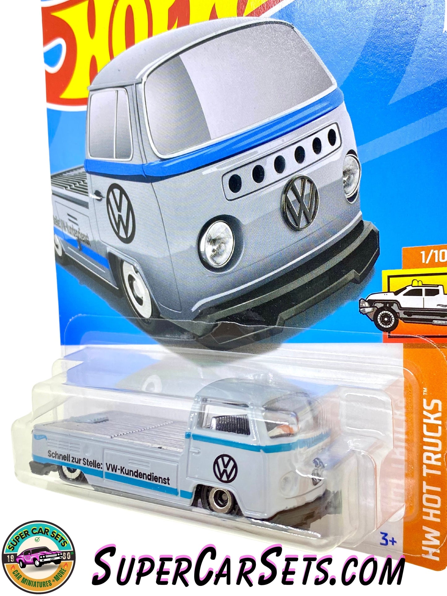 Volkswagen T2 Pickup - Hot Wheels HW Hot Trucks - 2024 (1/10) (42/250) (light grey with blue stripe)