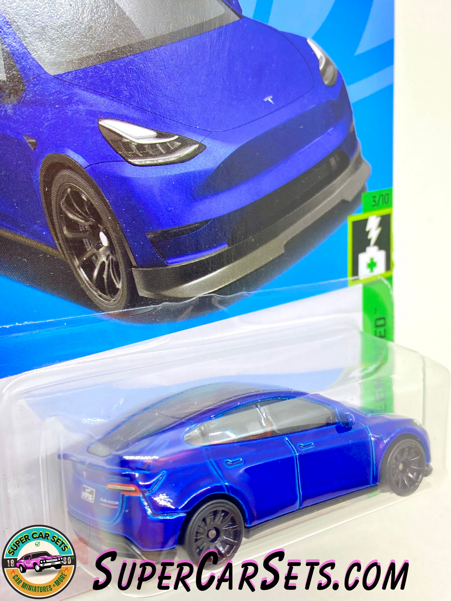 Tesla Model Y (blue colour) - Hot Wheels HW Green Speed 2024 (3/10) (15/250)