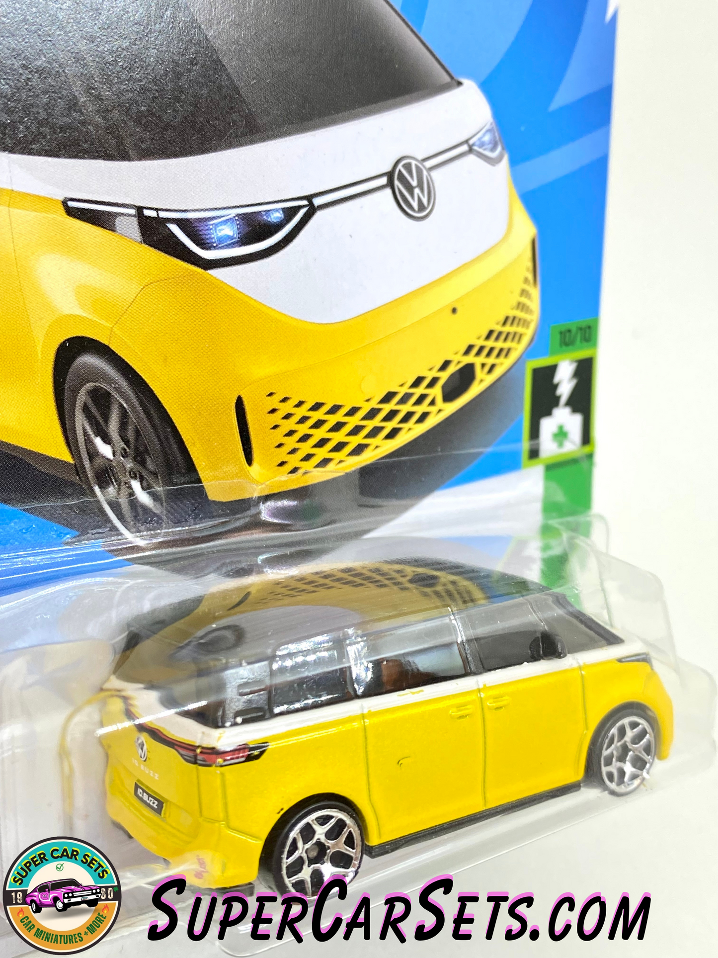 Volkswagen ID. Buzz (yellow colour) - Hot Wheels HW Green Speed 2023 (10/10) (173/250) (blister slightly bent)