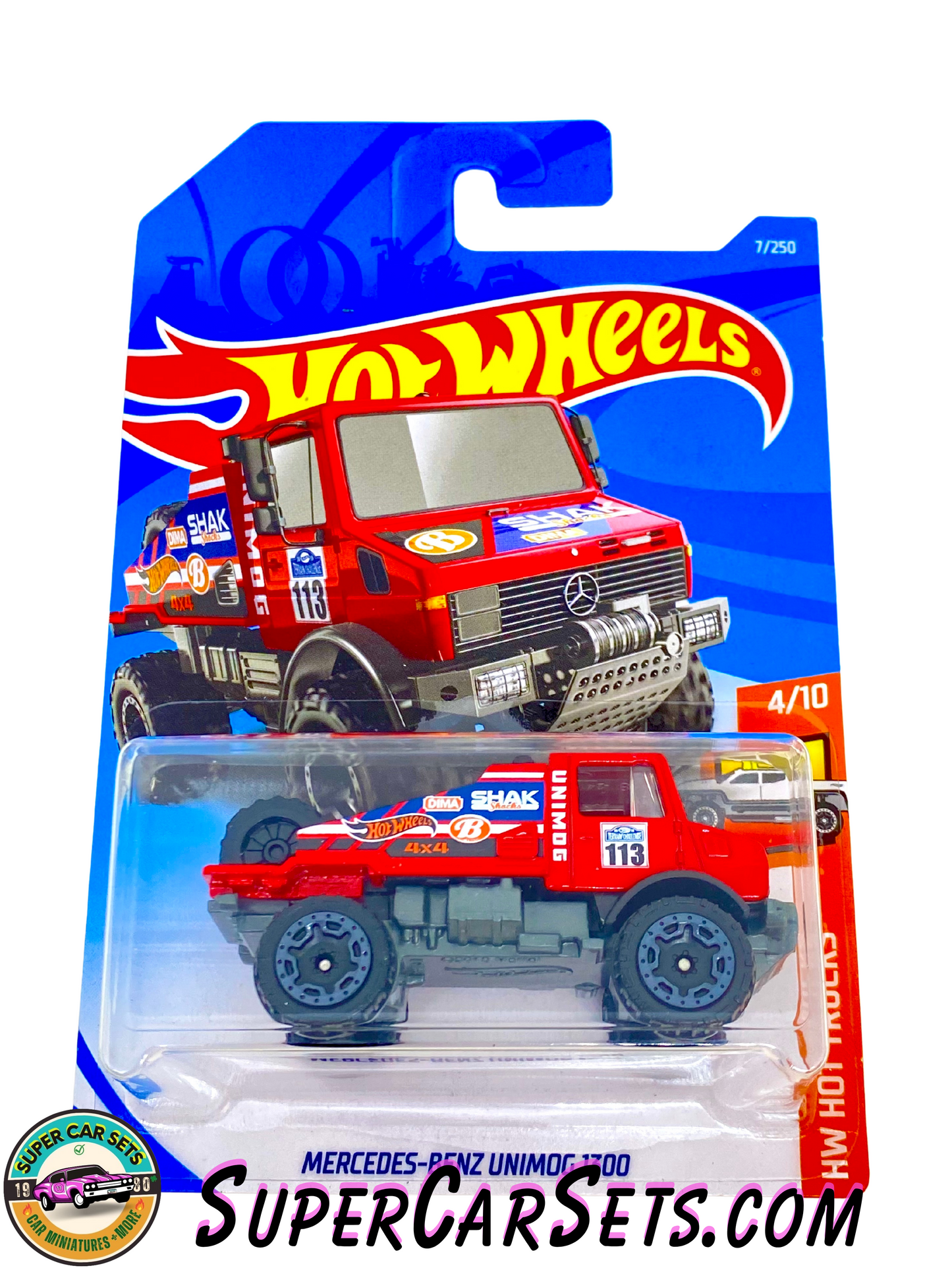 Hot Wheels HW Hot Trucks 2021 (4/10) (7/250) Mercedes-Benz Unimog 1300 (red colour)