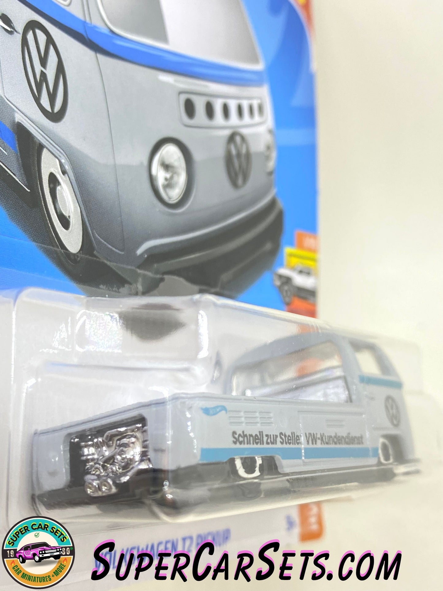 Volkswagen T2 Pickup - Hot Wheels HW Hot Trucks - 2024 (1/10) (42/250) (light grey with blue stripe)