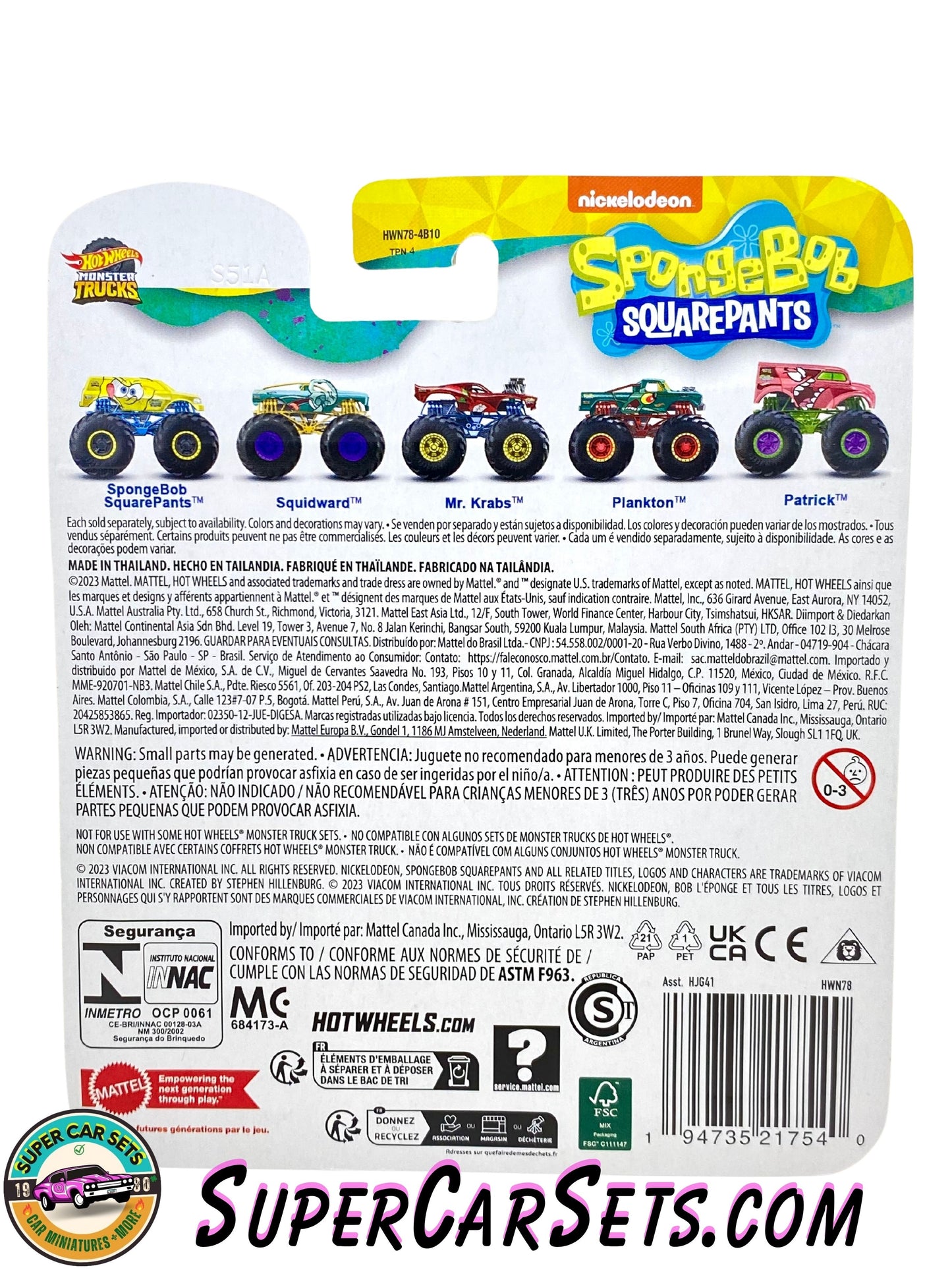 Hot Wheels Monster Trucks SpongeBob Schwammkopf