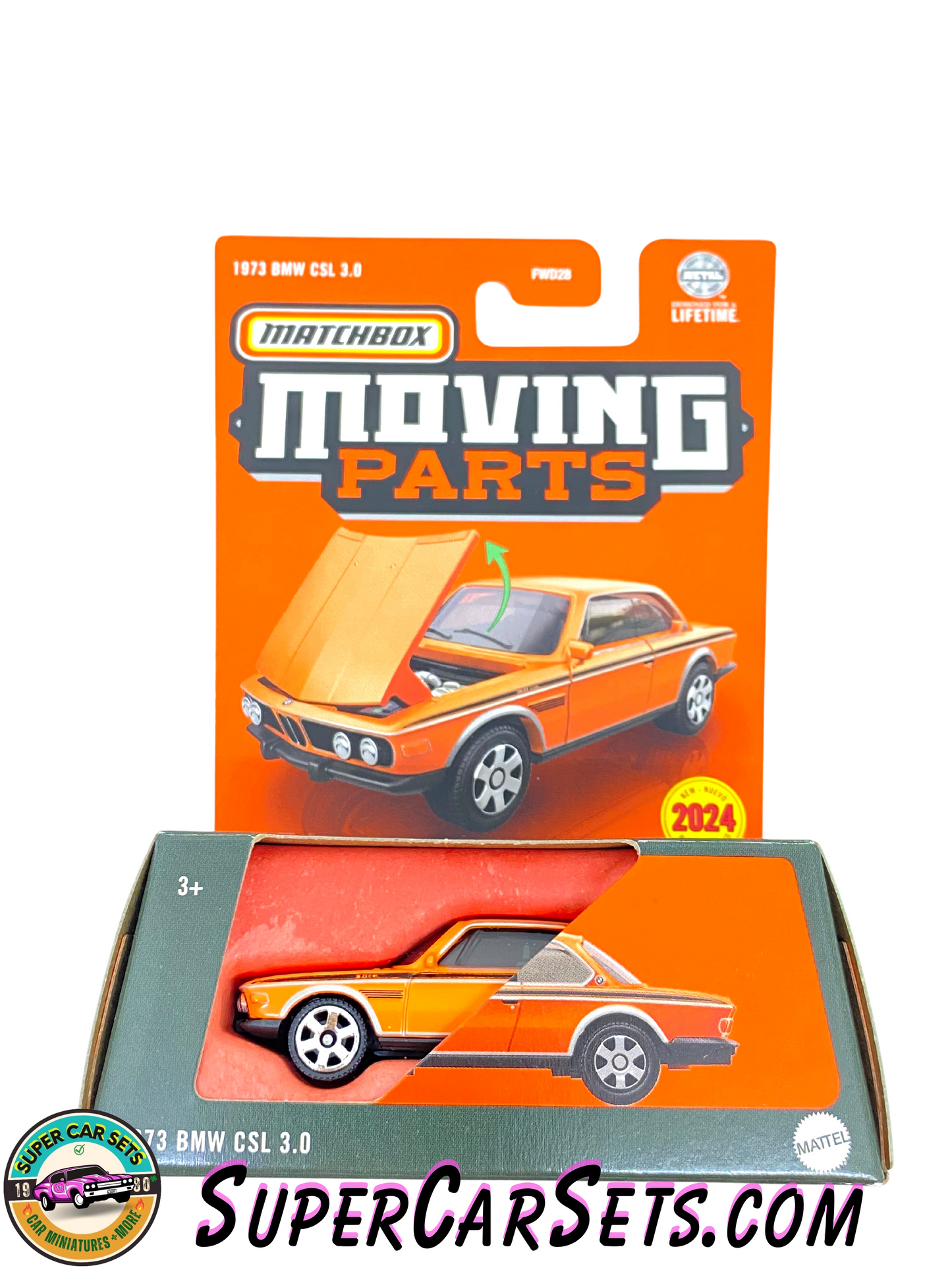 1973 BMW CSL 3.0 (orange colour) - Matchbox Moving Parts