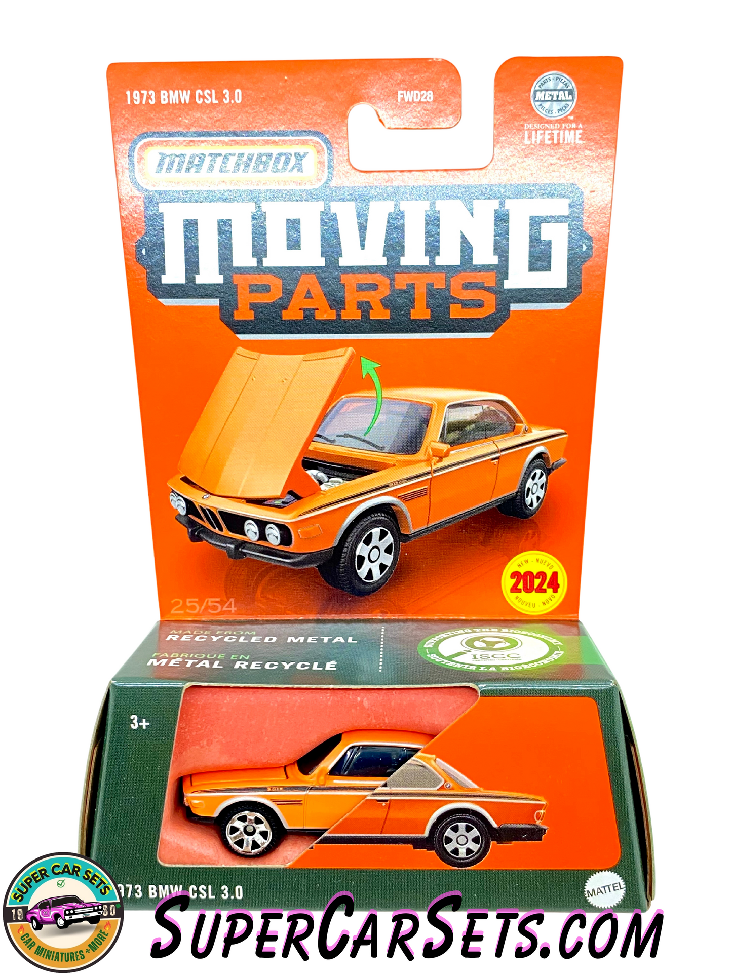 1973 BMW CSL 3.0 (orange colour) - Matchbox Moving Parts