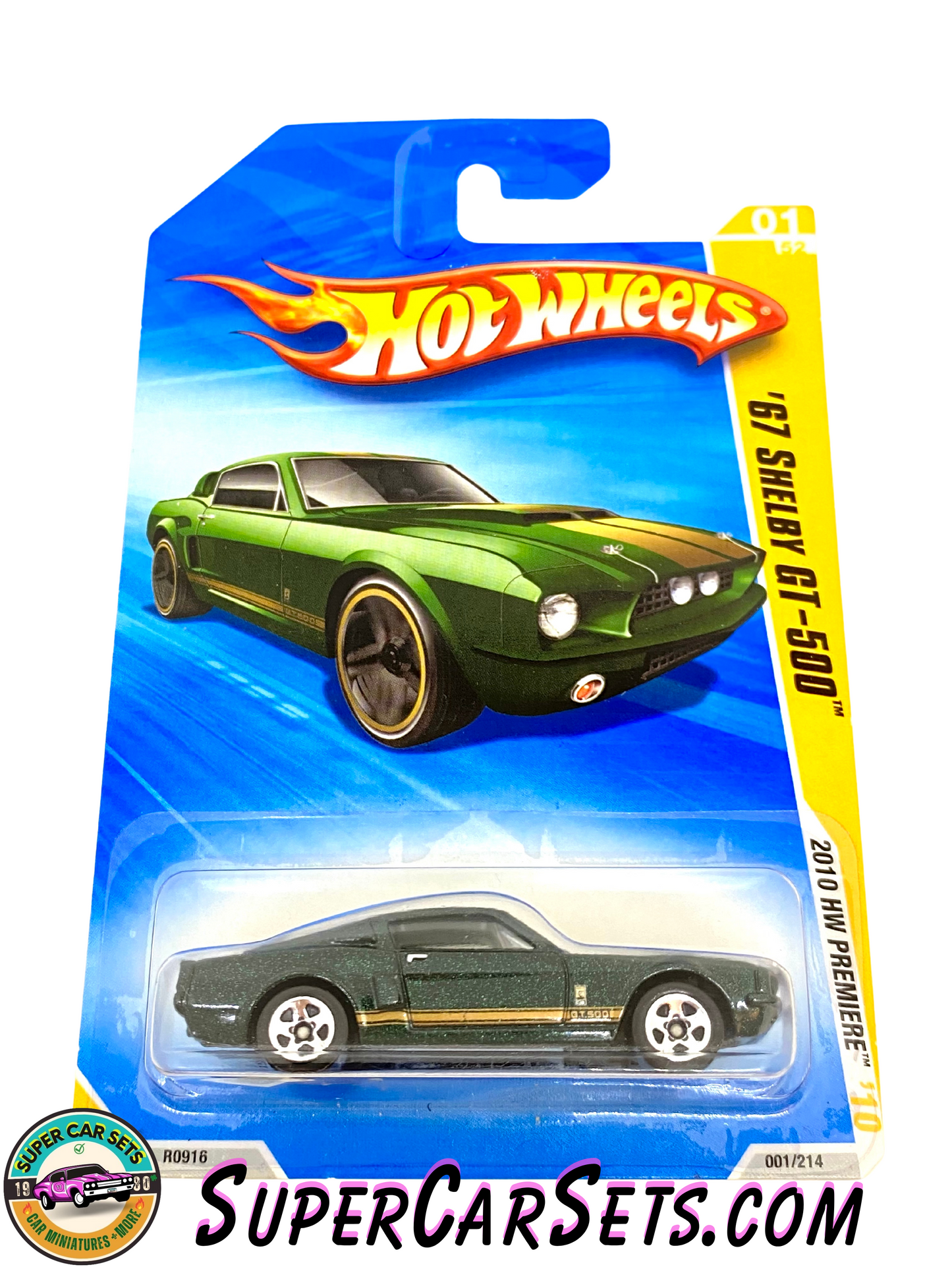 67 Shelby GT-500 (dark metallic green colour) - Hot Wheels 2010 HW Premiere ’10 (#01/52) (Year launched 2010)