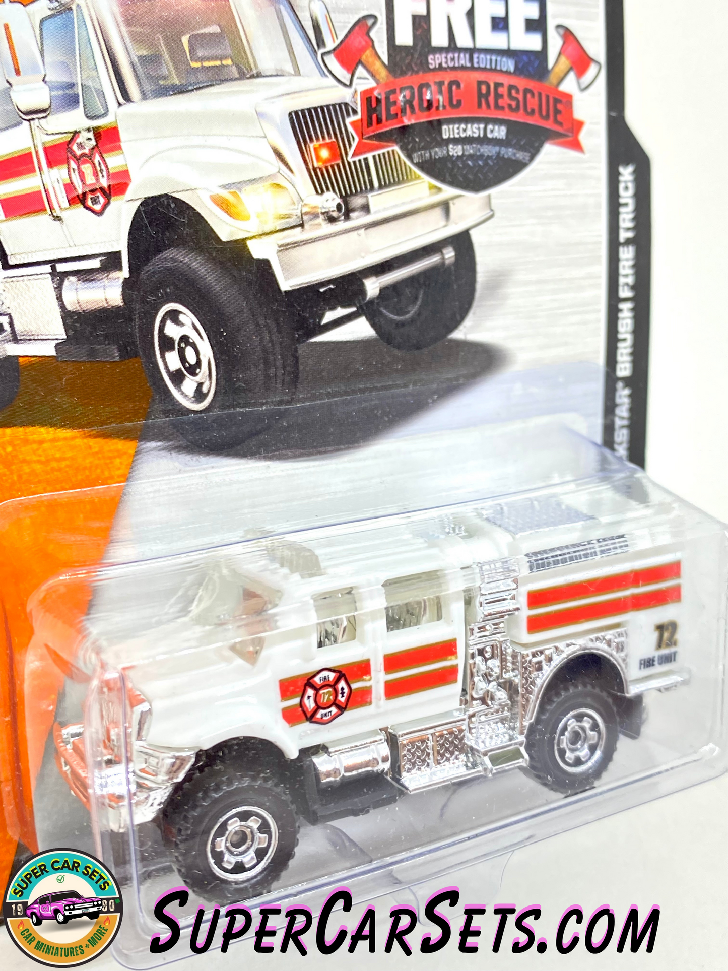 MBX Heroic Rescue - International Workstar Brush Fire  Truck (69/120) (CFW43) (Year launched 2015) (bent cart) - Matchbox