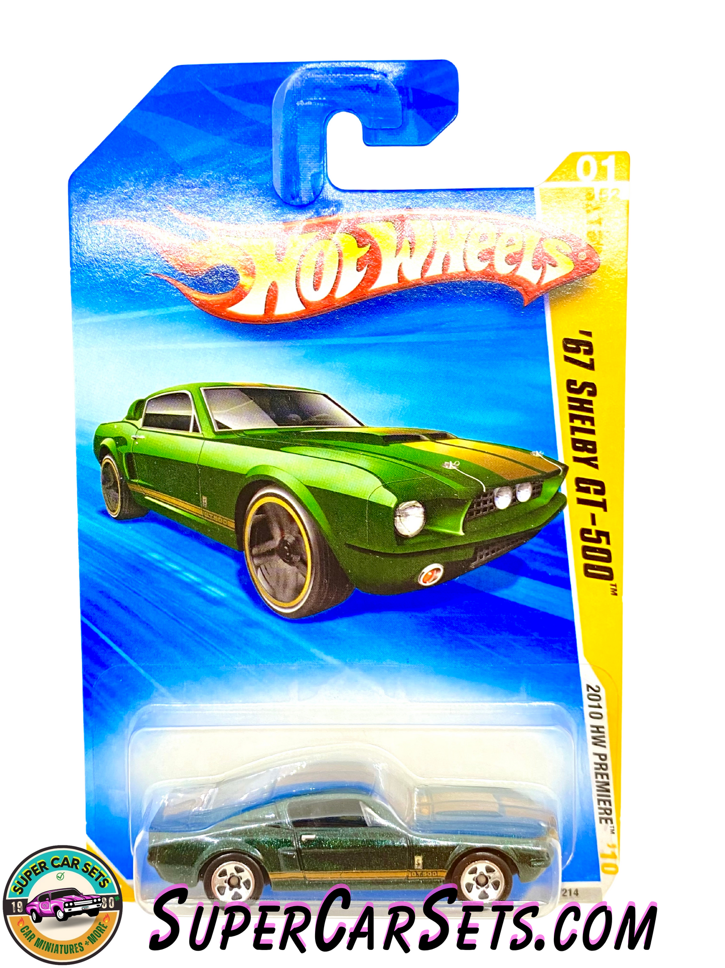 67 Shelby GT-500 (dark metallic green colour) - Hot Wheels 2010 HW Premiere ’10 (#01/52) (Year launched 2010)