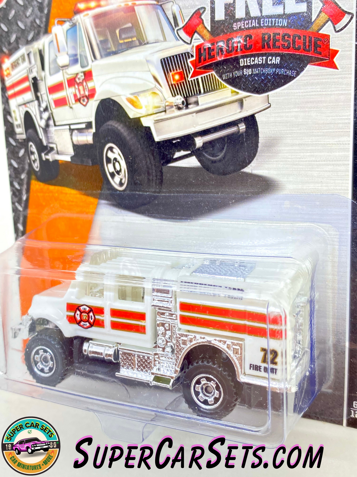 MBX Heroic Rescue - International Workstar Brush Fire  Truck (69/120) (CFW43) (Year launched 2015) (bent cart) - Matchbox