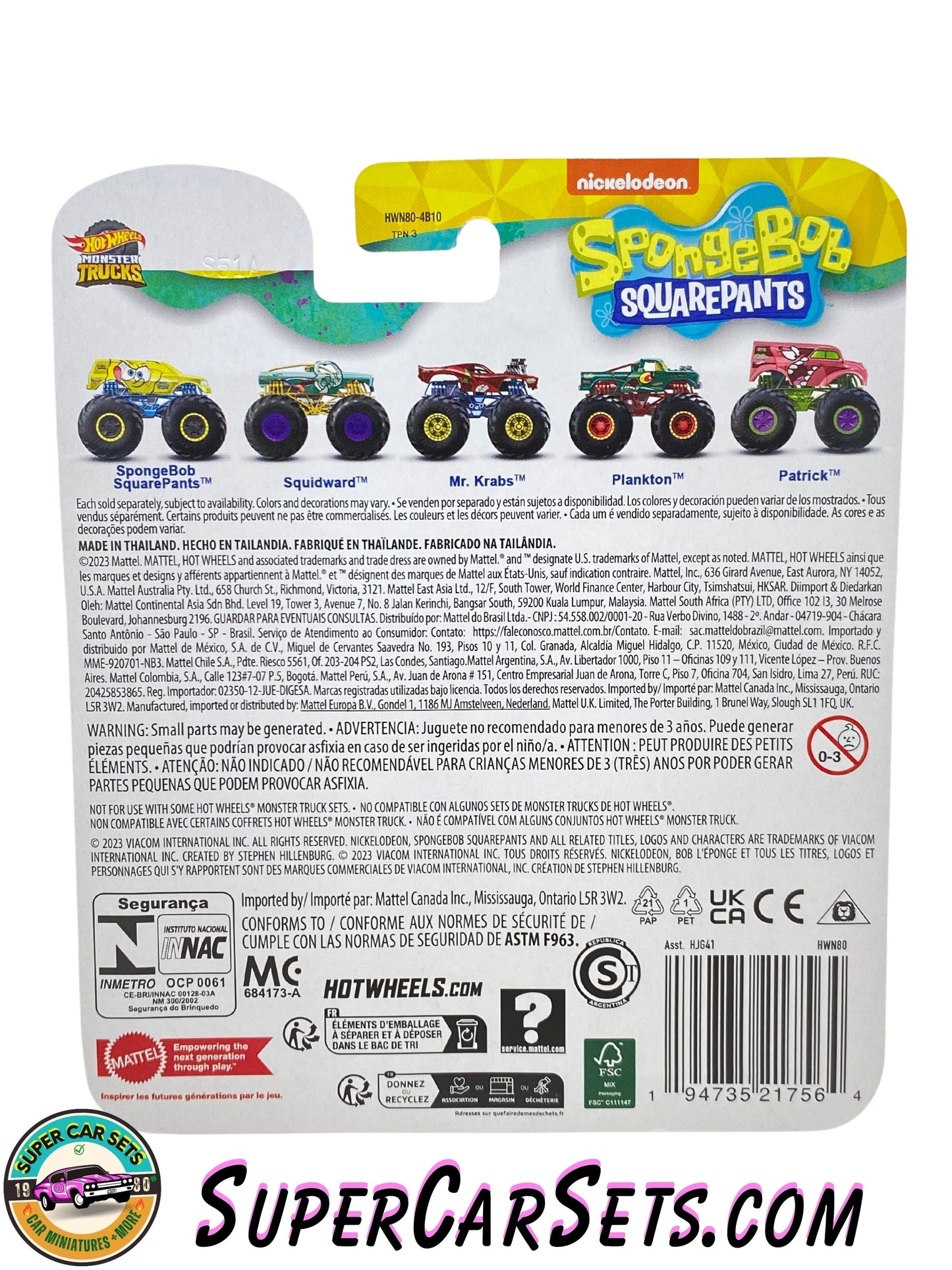 Hot Wheels Monster Trucks SpongeBob Schwammkopf