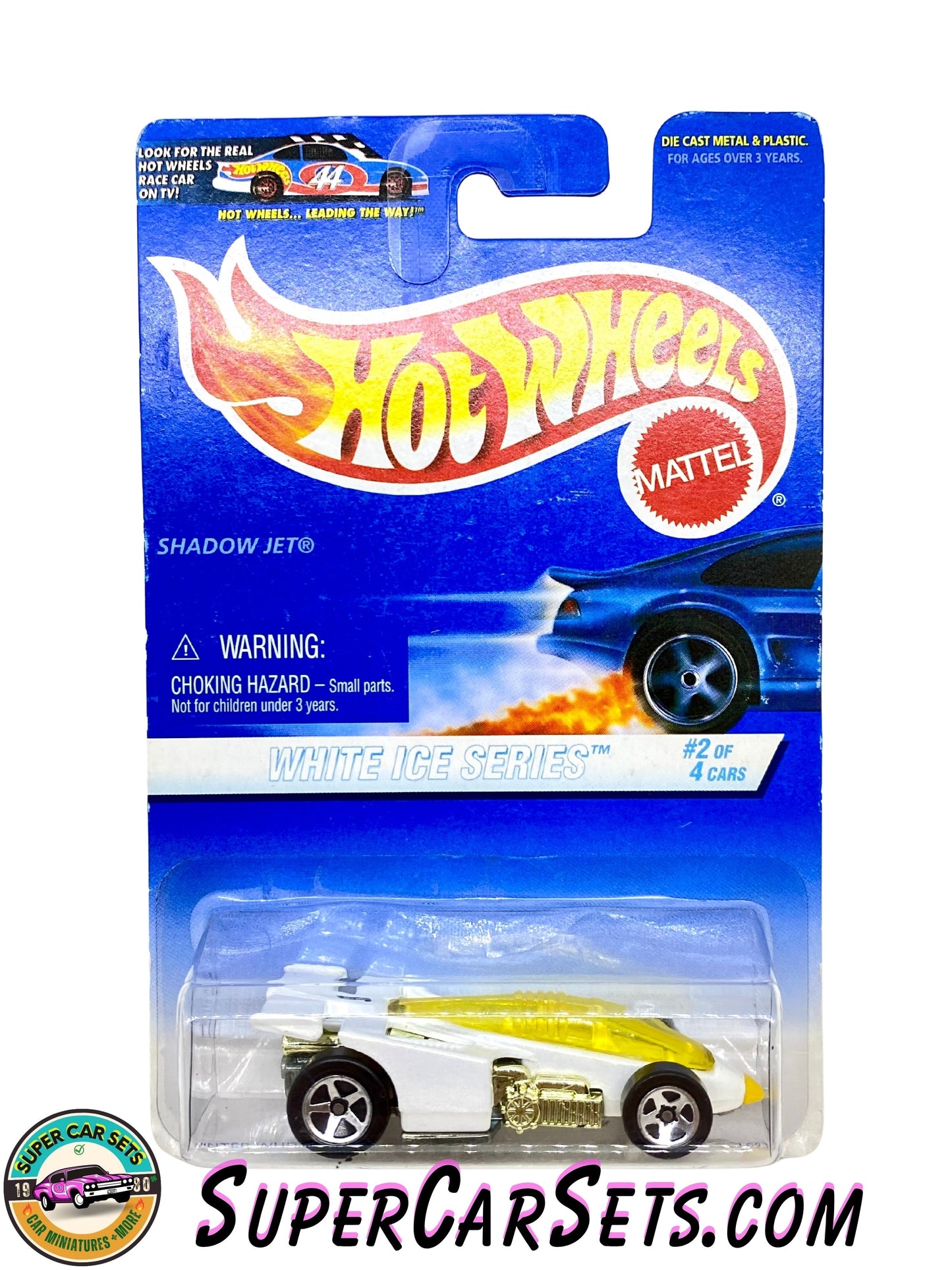 Hot Wheels (VINTAGE) (Year launched 1997) - White Ice Series (2/4) Winter White Racer! (#16935)