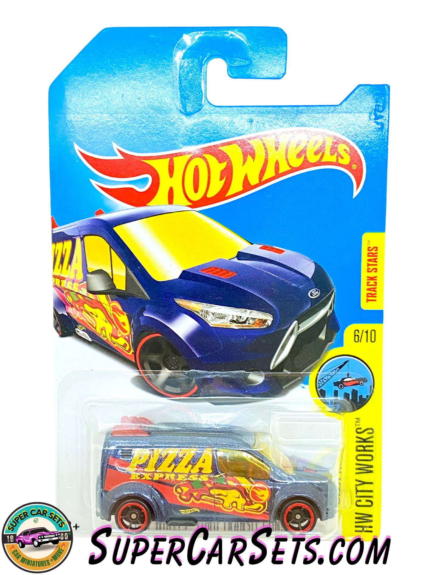 Hot Wheels HW City Works  2016 (6/10) Ford Transit Connect (Pizza Express) (TREASURE HUNT)