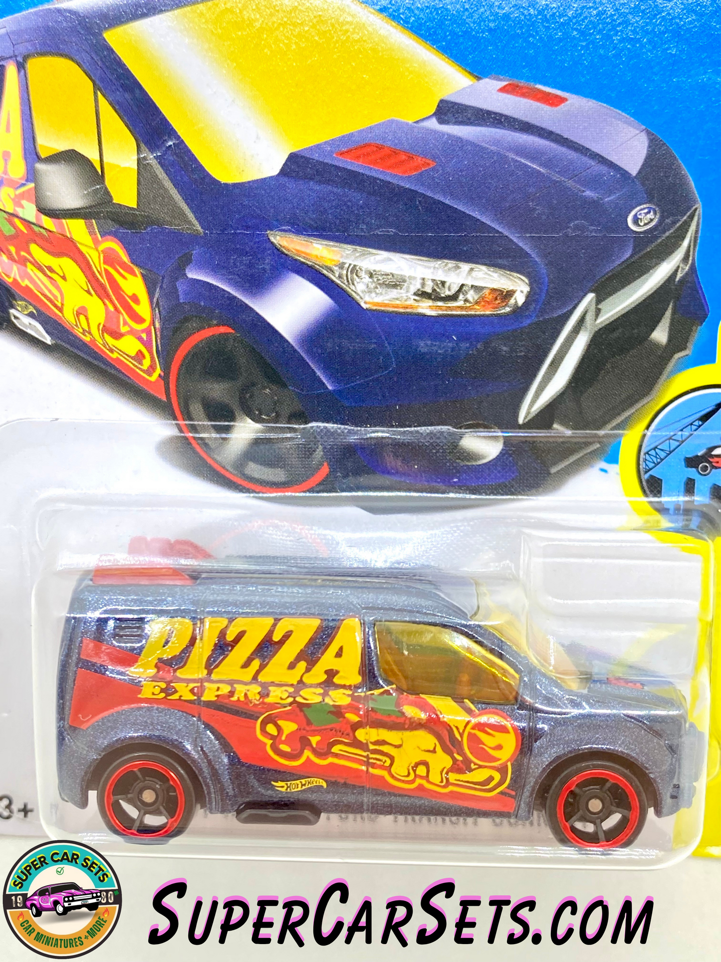 Hot Wheels HW City Works  2016 (6/10) Ford Transit Connect (Pizza Express) (TREASURE HUNT)