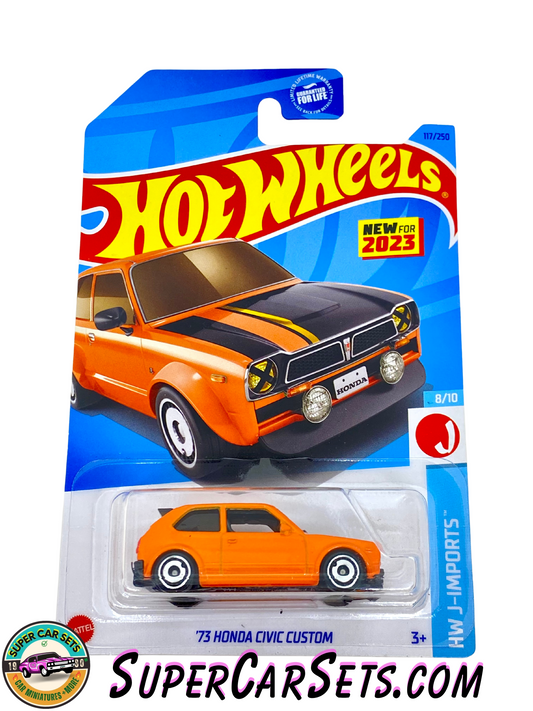 73 Honda Civic Custom (orange colour) - Hot Wheels HW J-Imports - 2023 (8/10) (47/250)