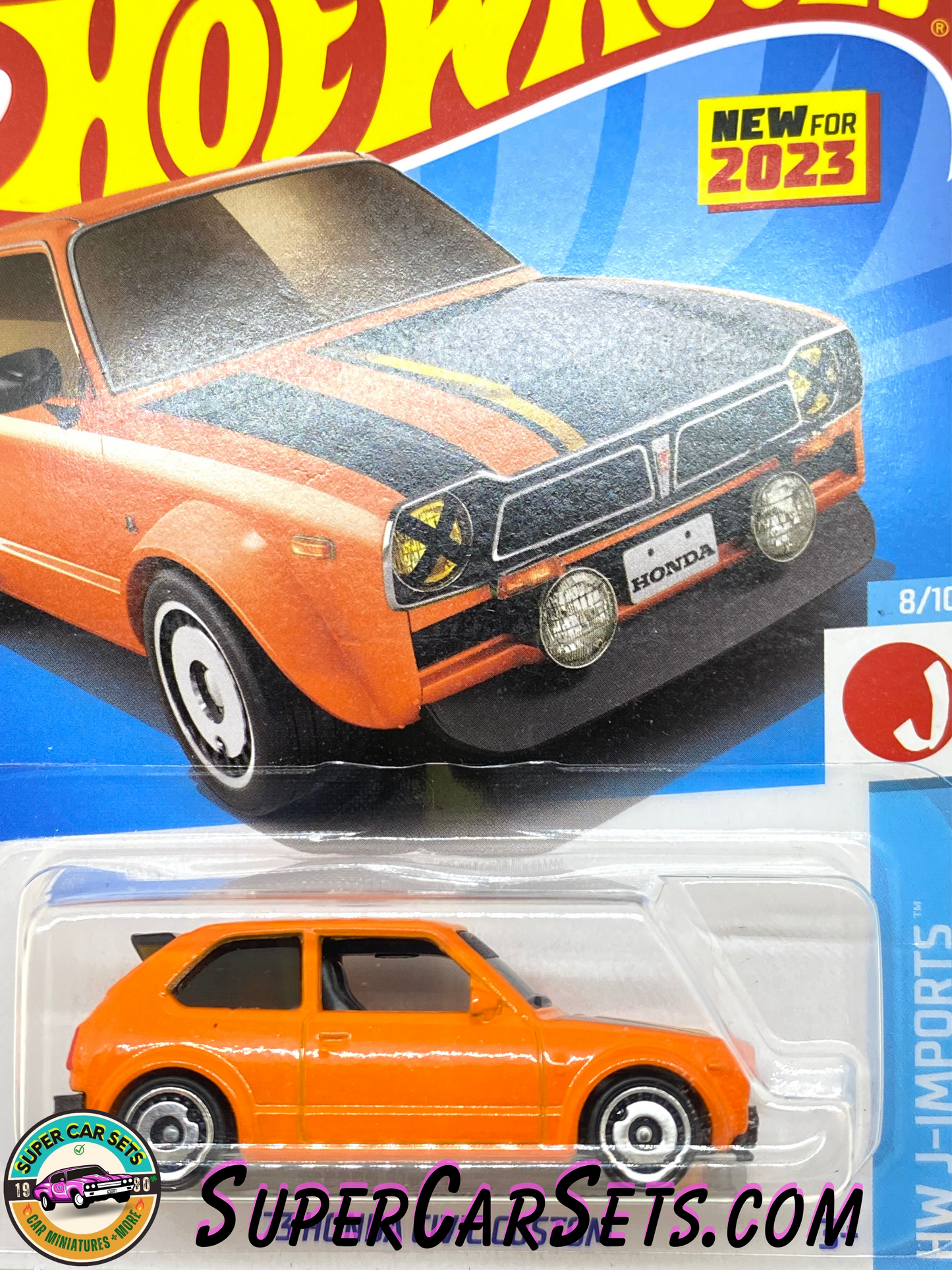 73 Honda Civic Custom (orange colour) - Hot Wheels HW J-Imports - 2023 (8/10) (47/250)