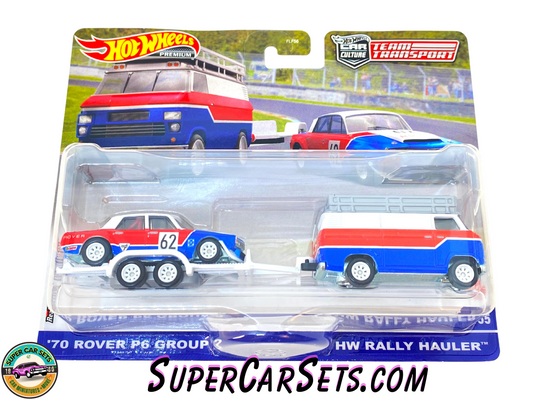 70 Rover P6 Group 2 + HW Rally Hauler - Hot Wheels Team Transport (#55)