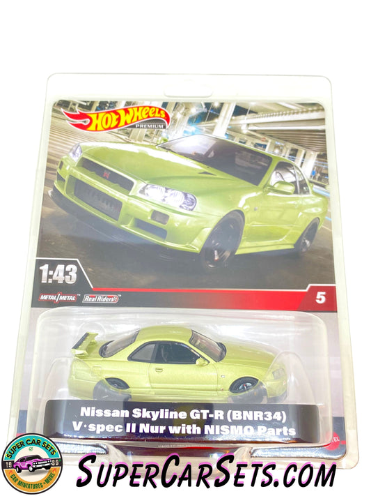 Nissan Skyline GT-R (BNR34) V-spec II Nur with NISMO Parts - Hot Wheels 1/43 Scale