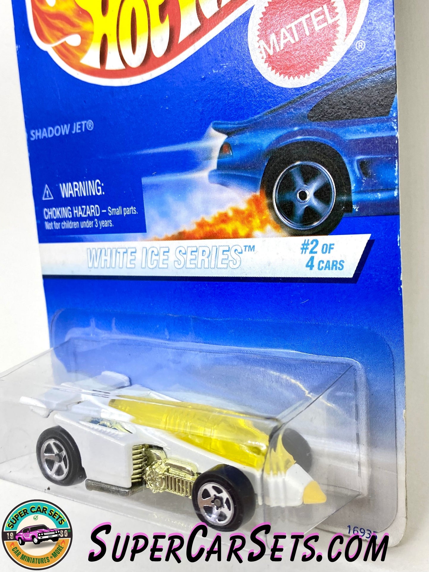 Hot Wheels (VINTAGE) (Year launched 1997) - White Ice Series (2/4) Winter White Racer! (#16935)