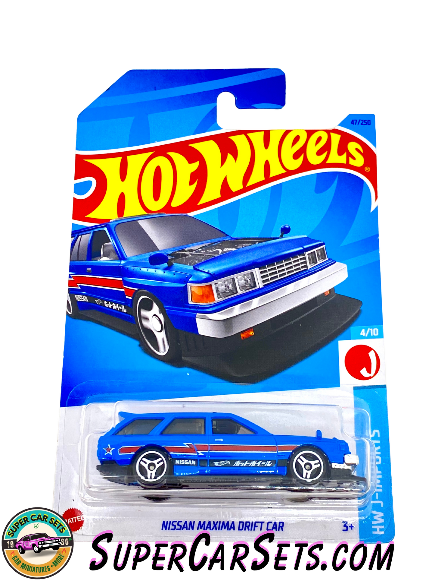 Nissan Maxima Drift Car (blue colour) - Hot Wheels HW J-Imports - 2023 (4/10) (47/250)