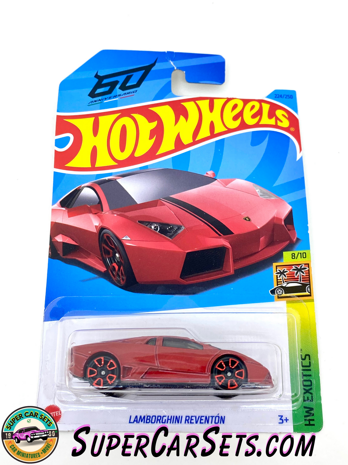 Lamborghini Reventón (red colour) (card slightly bent) - Hot Wheels HW Exotics - 2023 (7/10) (223/250)