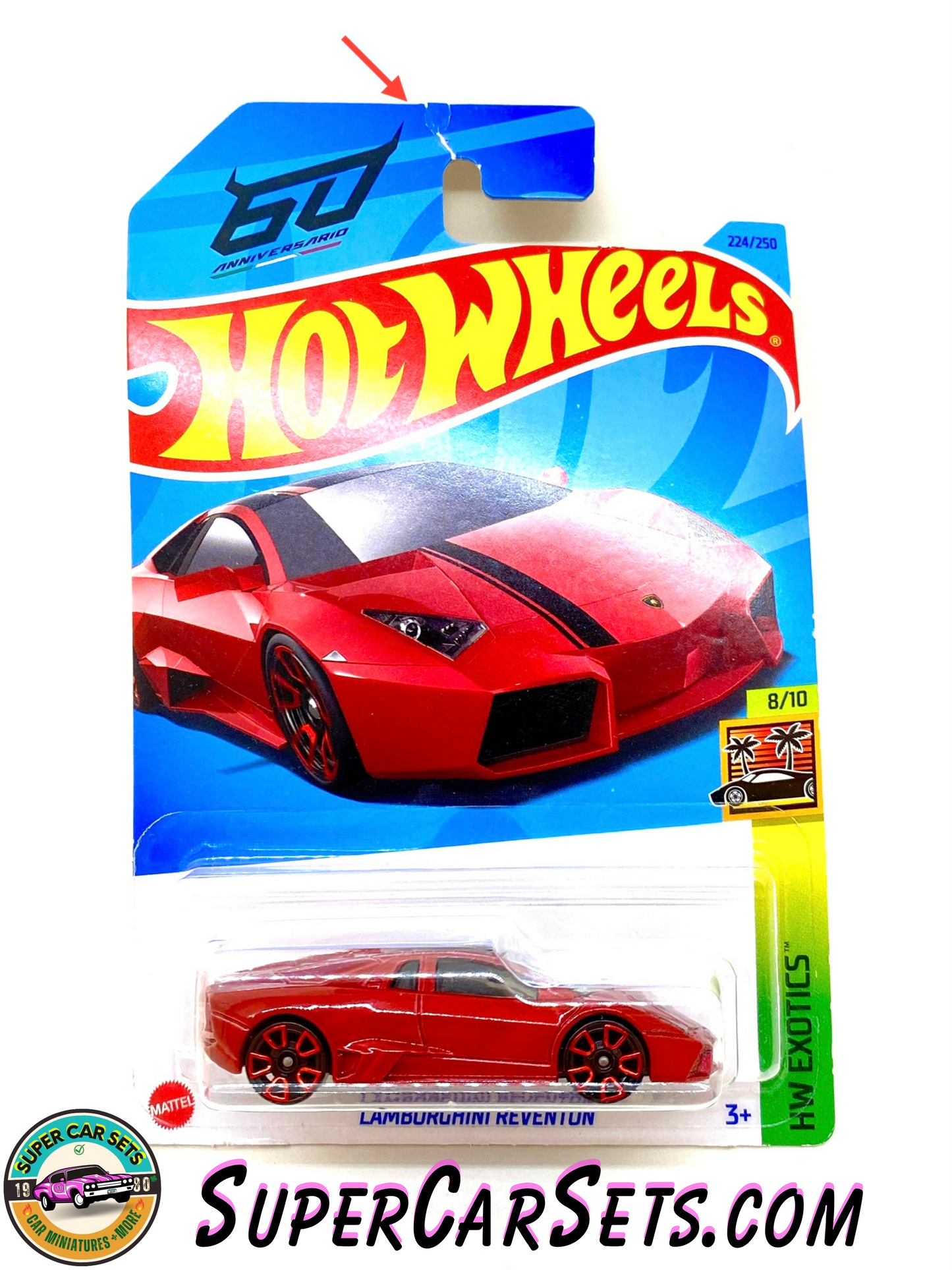 Lamborghini Reventón (red colour) (card slightly bent) - Hot Wheels HW Exotics - 2023 (7/10) (223/250)