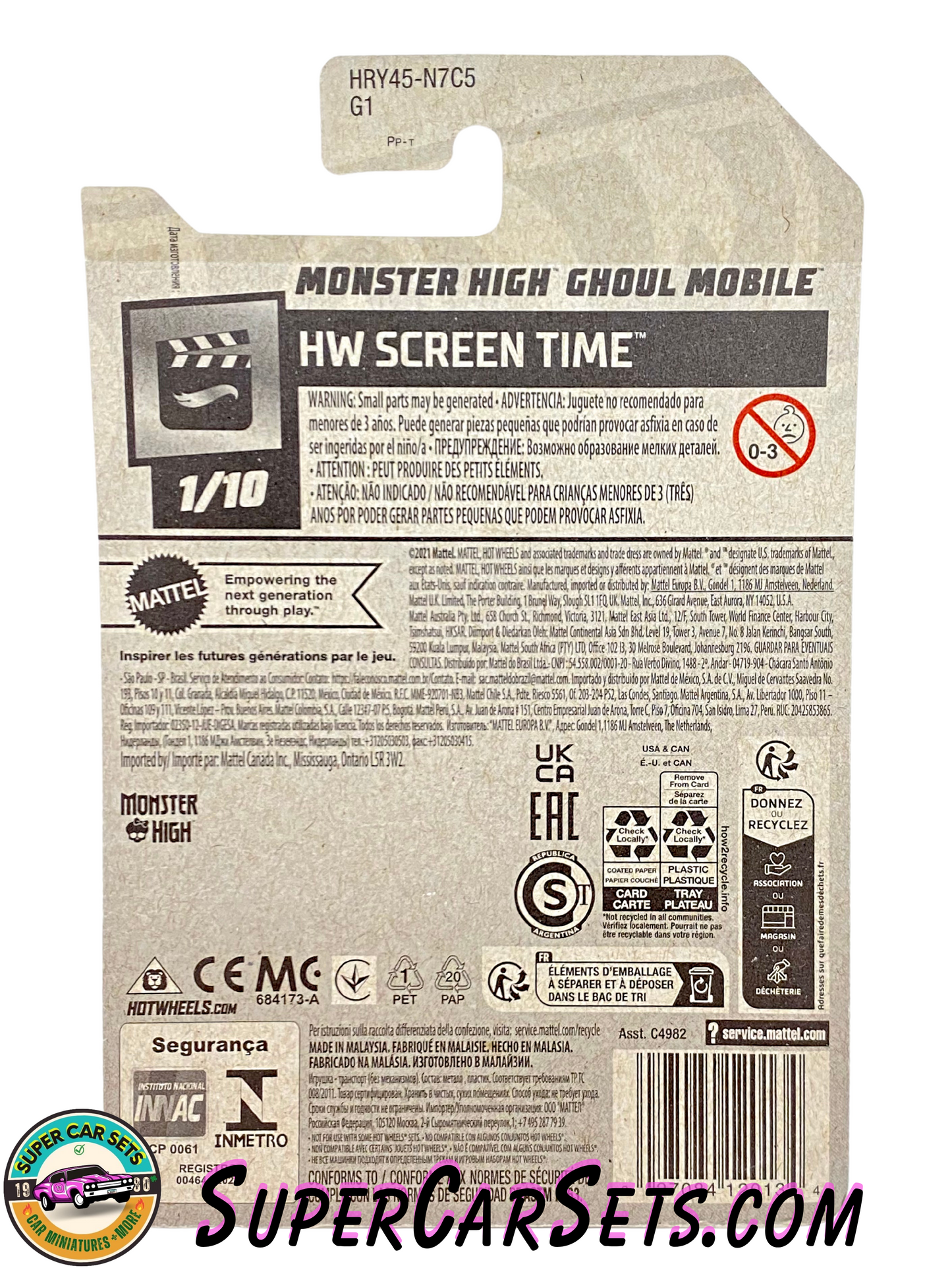 Monster High Ghoul Mobile (card slightly bent) - Hot Wheels HW Screen Time - 2024 (1/10) (3/250)