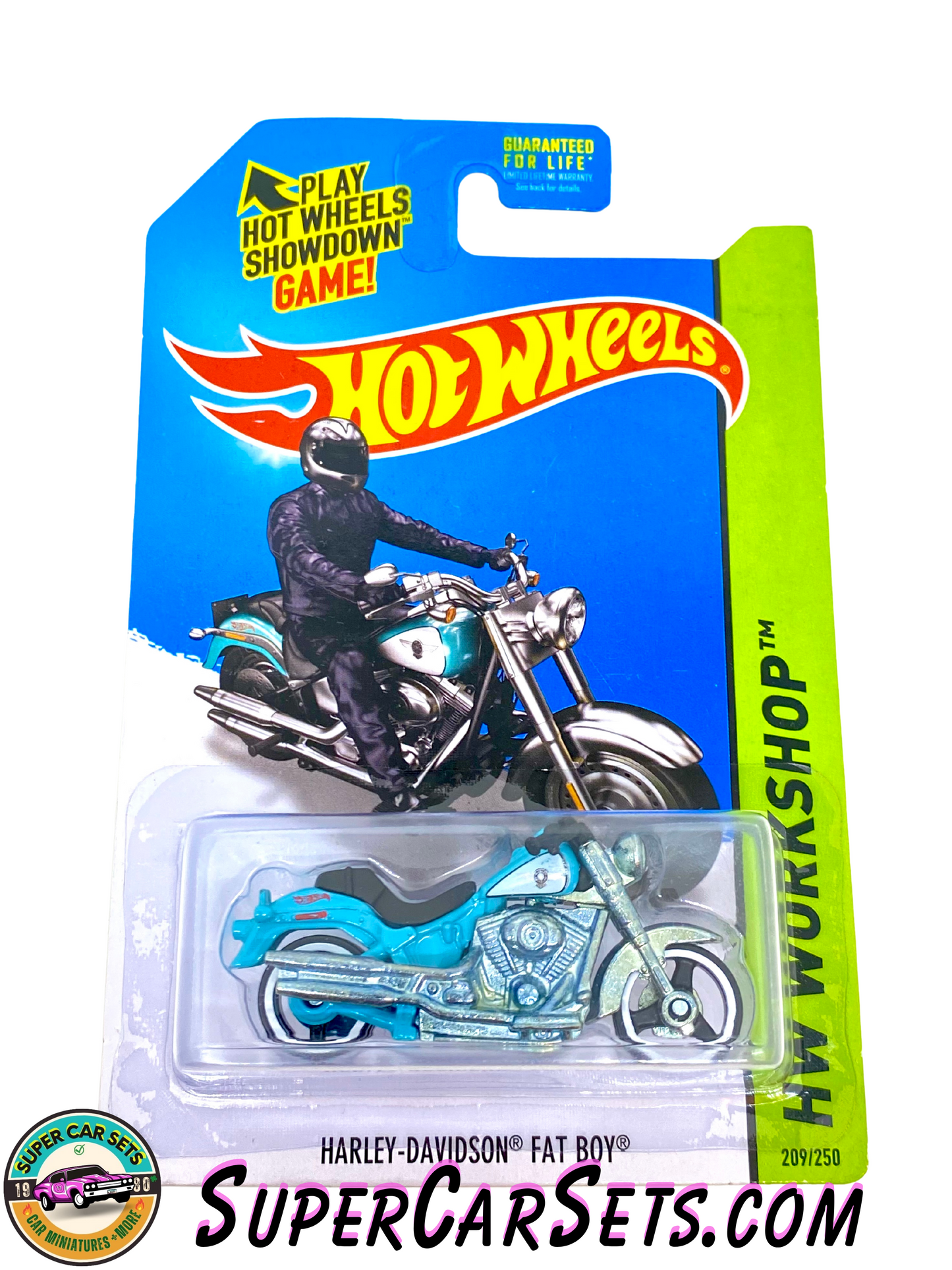 Hot Wheels (VINTAGE) HW Workshop - 2013 (209/250) - Harley-Davidson Fat Boy (card slightly damaged)