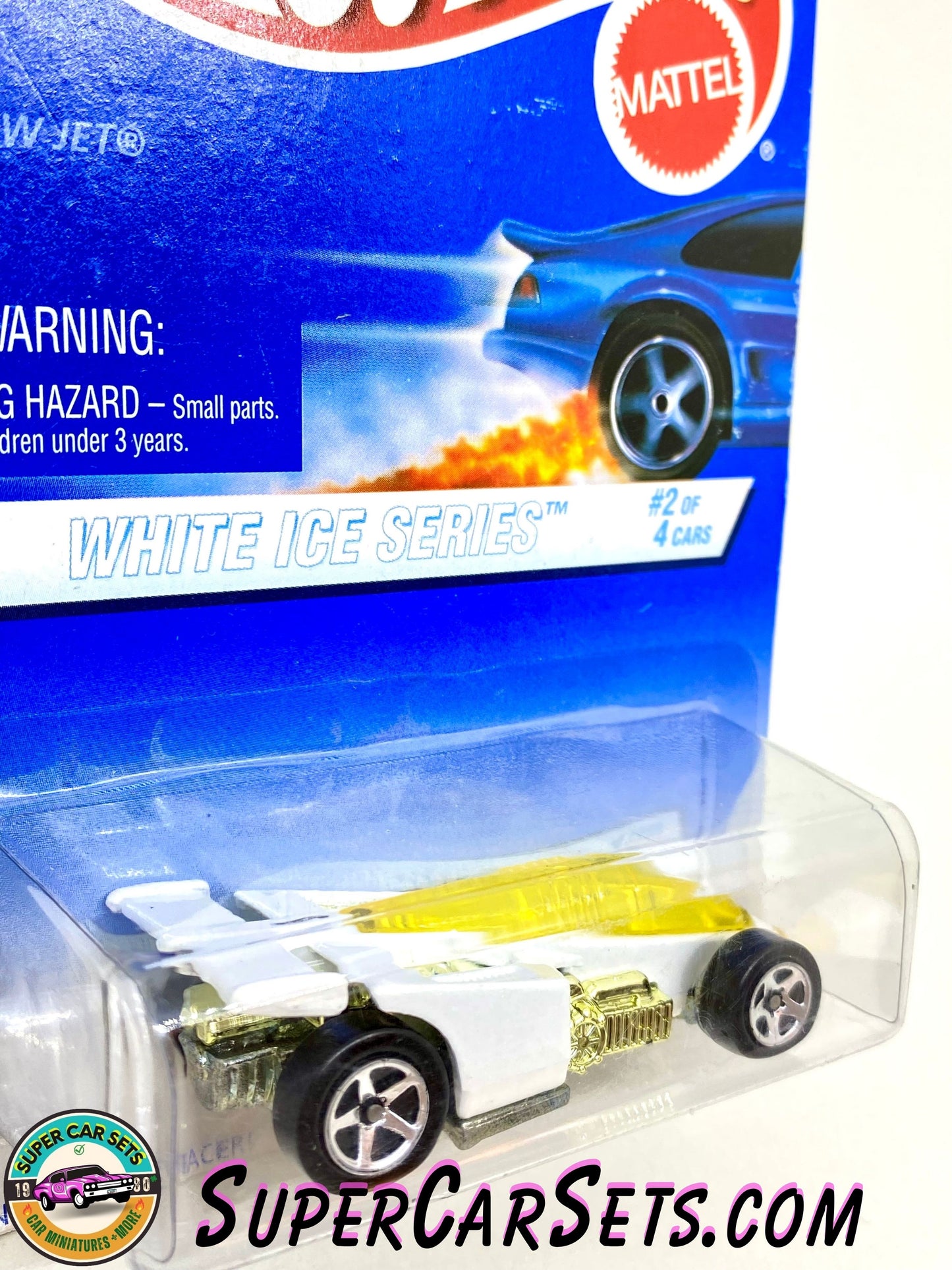 Hot Wheels (VINTAGE) (Year launched 1997) - White Ice Series (2/4) Winter White Racer! (#16935)