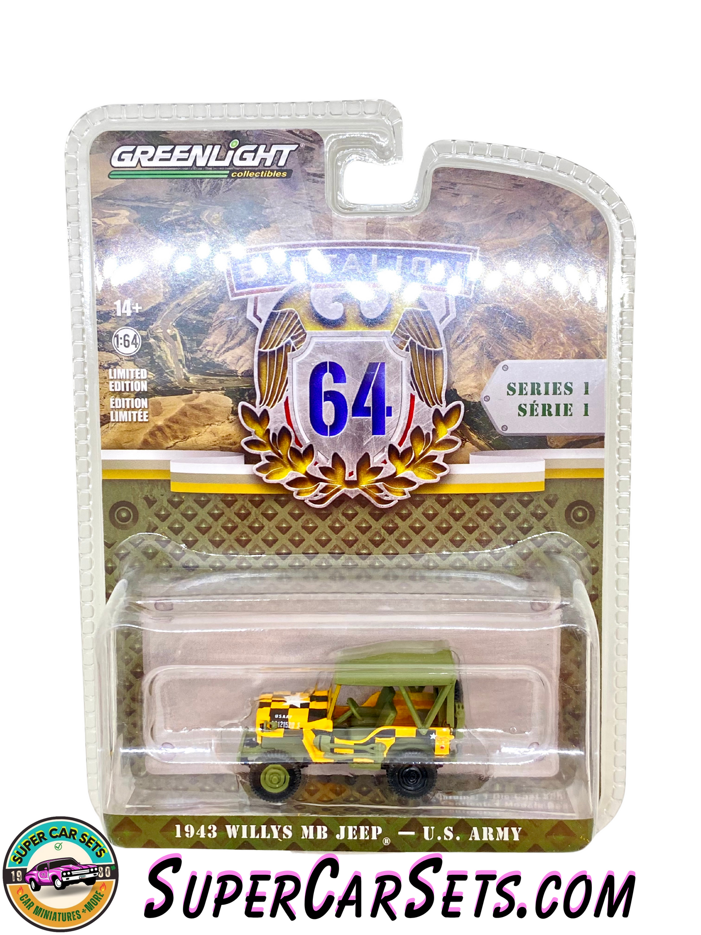 1943 Willys MB Jeep - U.S. Army - Greenlight Battalion 64 Series 1