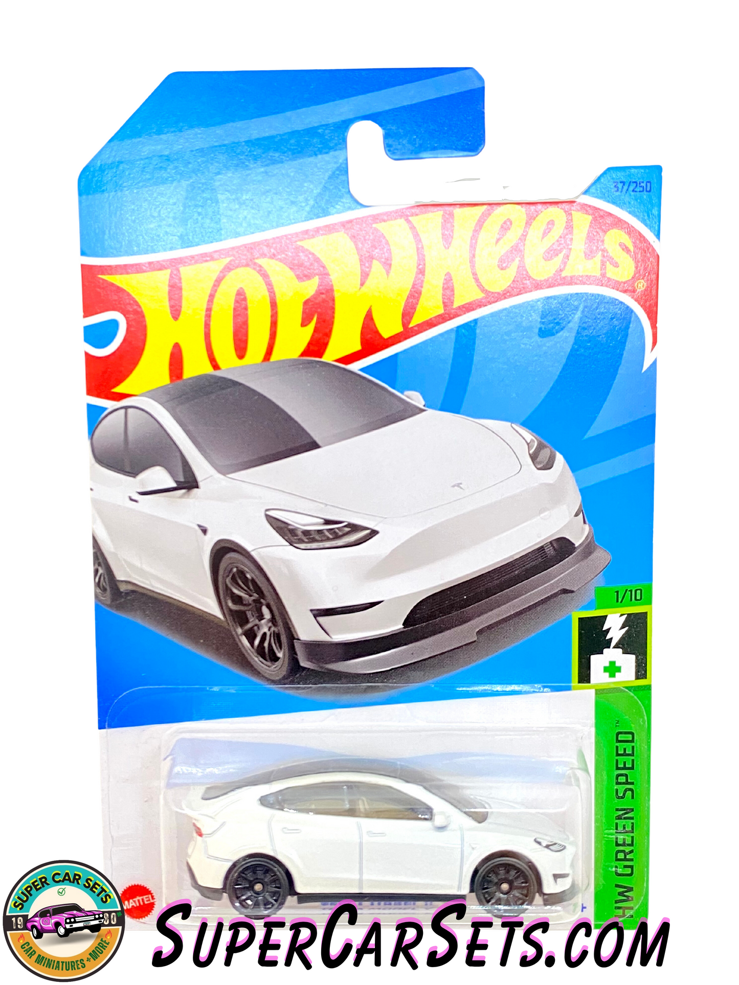 Tesla Model Y (White colour) Hot Wheels HW Green Speed 2023 (1/10) (37/250)