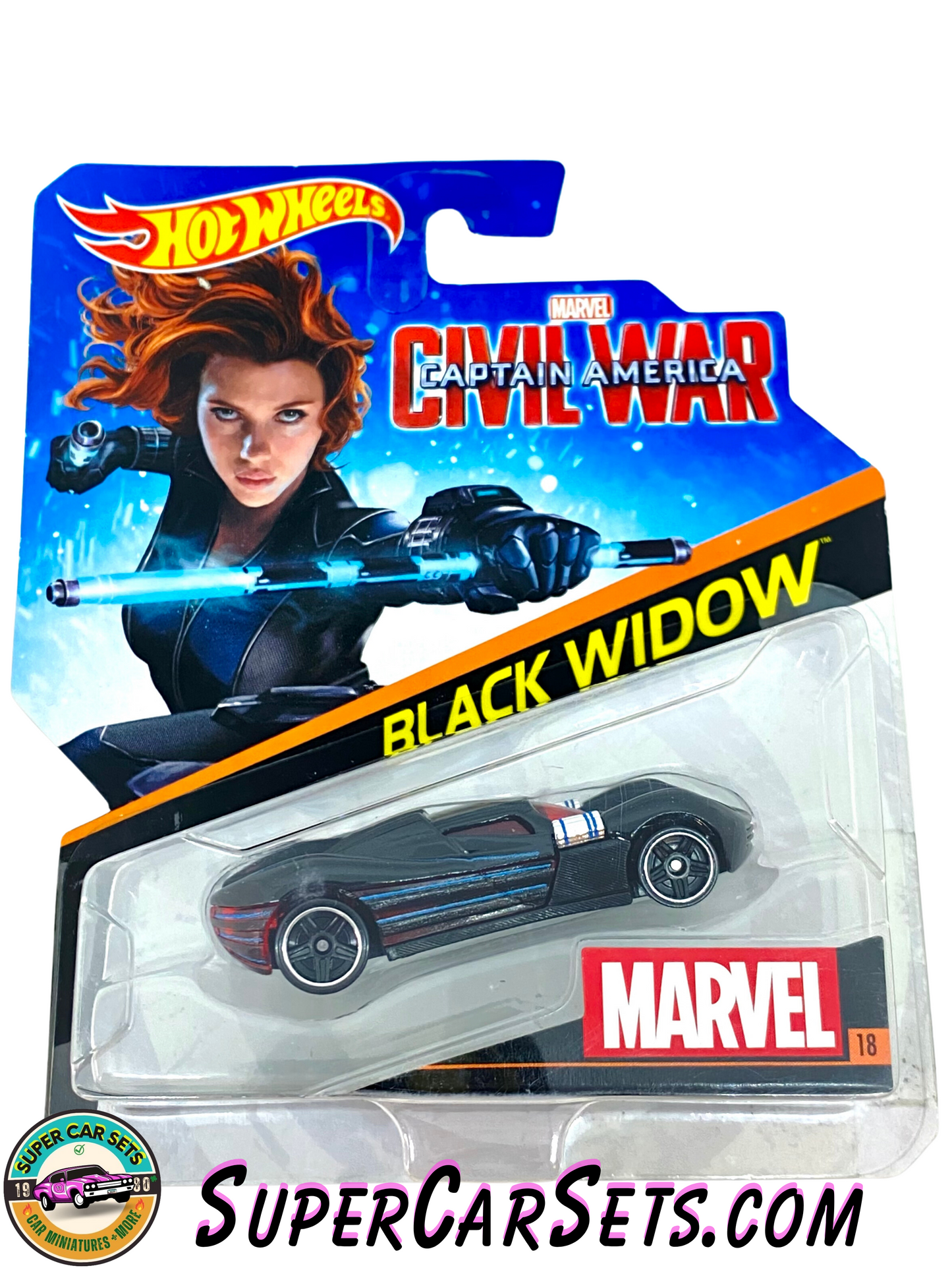 Marvel (#18) Black Widow (Captain America - Civil War) - Hot Wheels