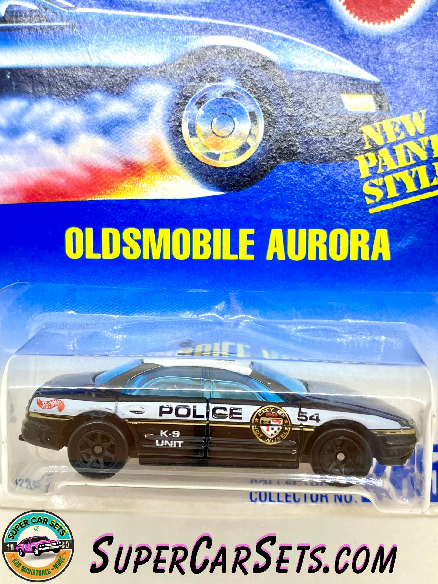 Hot Wheels (VINTAGE) (Year launched 1997) - Oldsmobile Aurora (Police #54) (#265) (#12358)