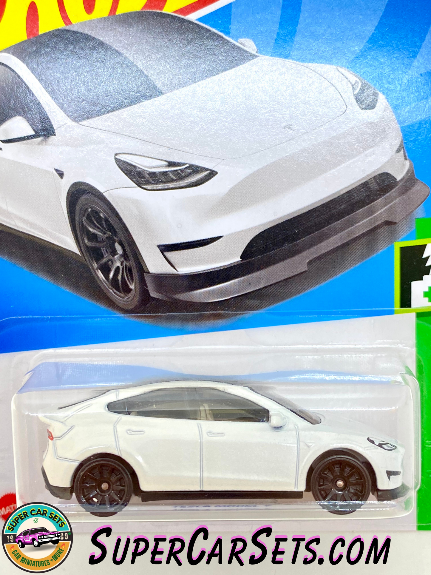 Tesla Model Y (White colour) Hot Wheels HW Green Speed 2023 (1/10) (37/250)