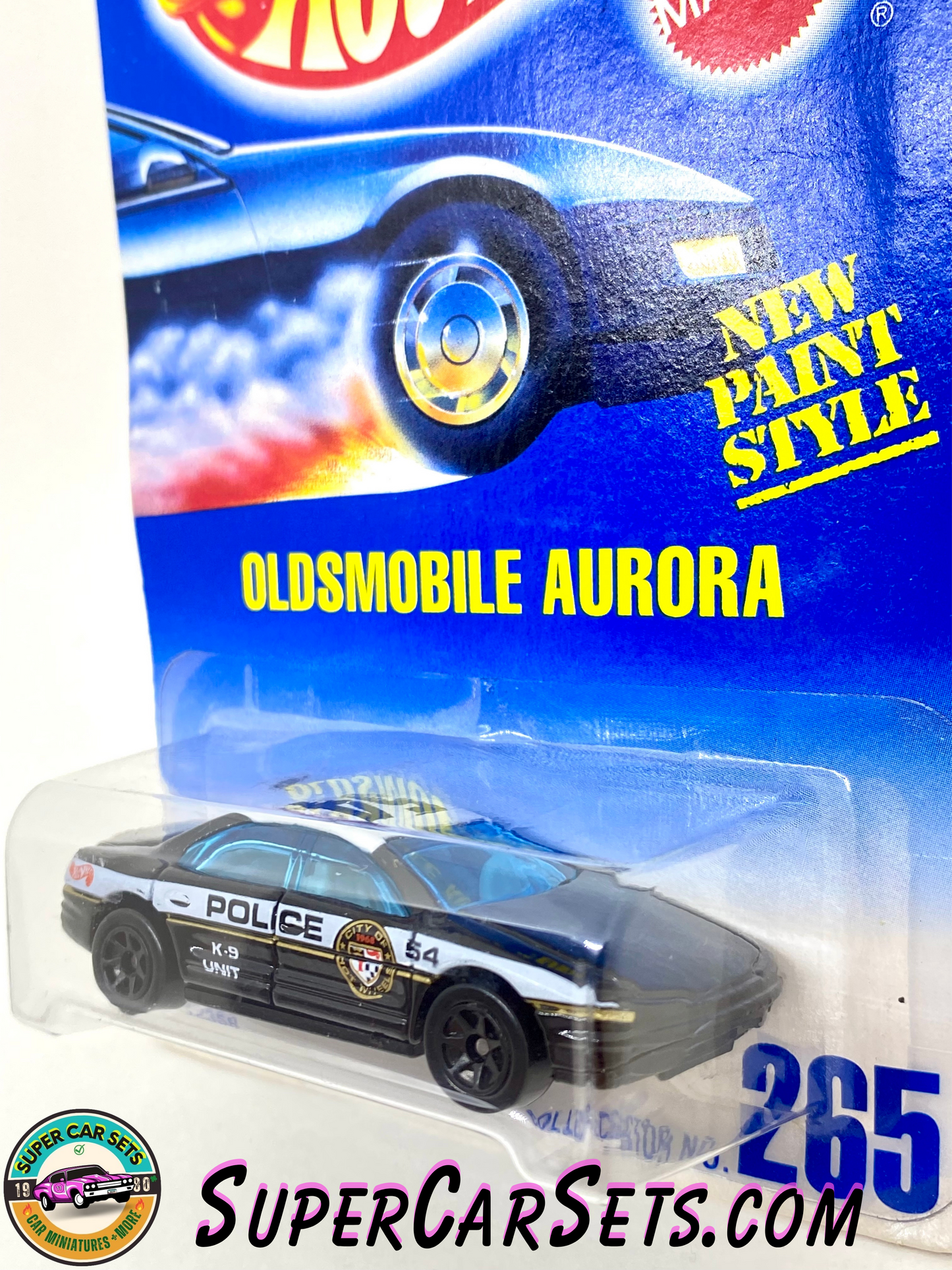 Hot Wheels (VINTAGE) (Year launched 1997) - Oldsmobile Aurora (Police #54) (#265) (#12358)