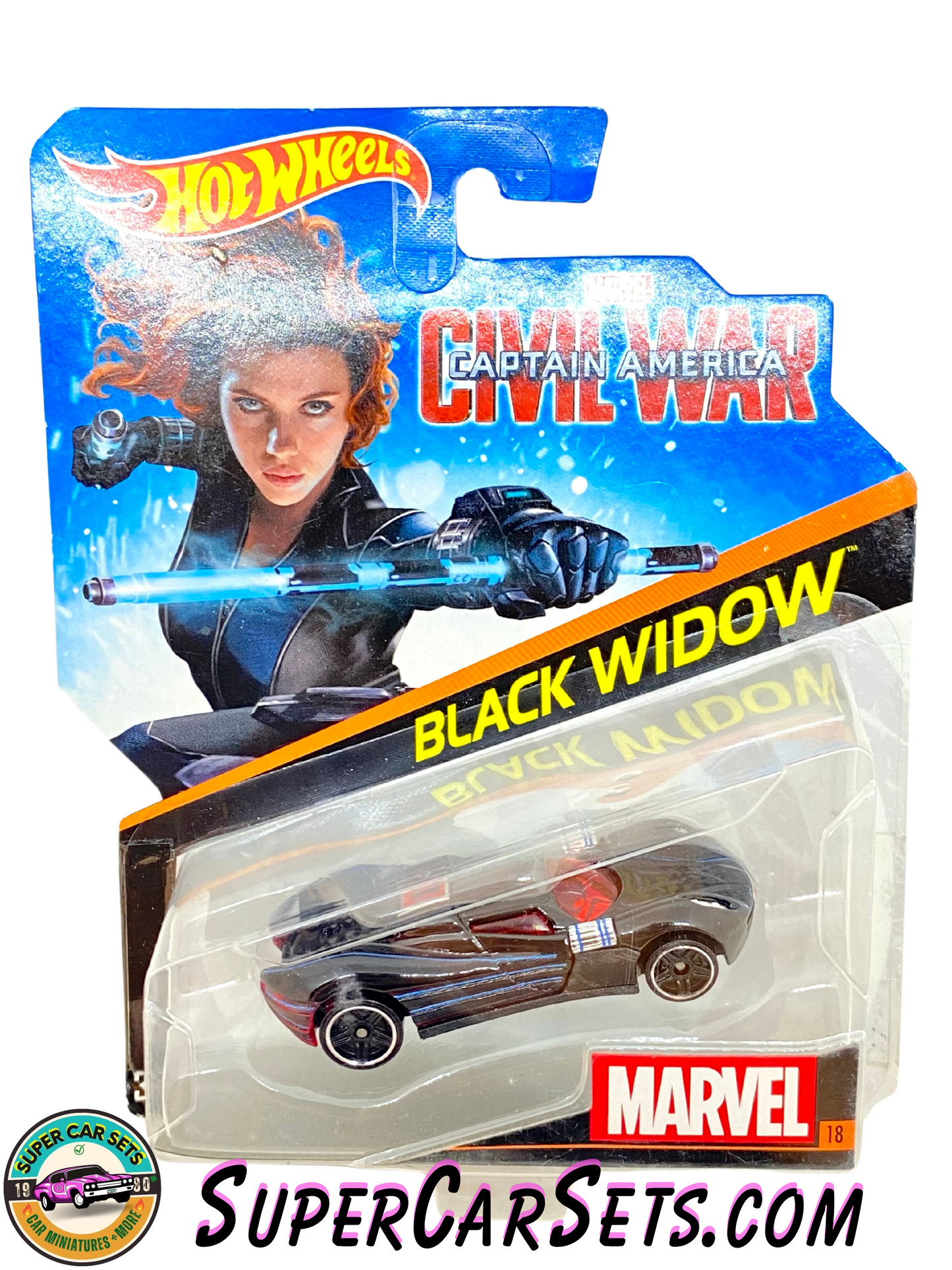 Marvel (#18) Black Widow (Captain America - Civil War) - Hot Wheels