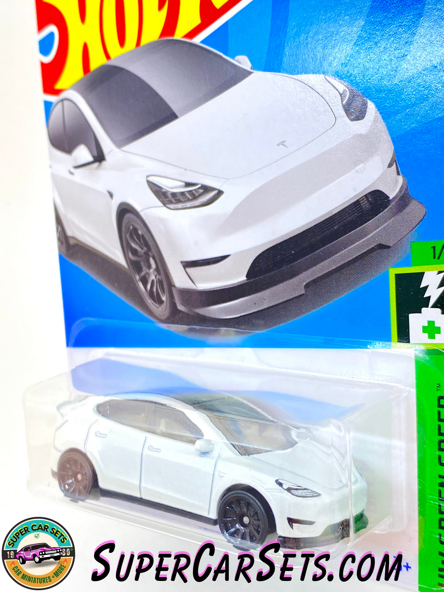 Tesla Model Y (White colour) Hot Wheels HW Green Speed 2023 (1/10) (37/250)