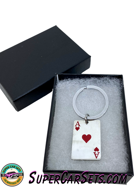 Keychain Ace of Hearts - red colour